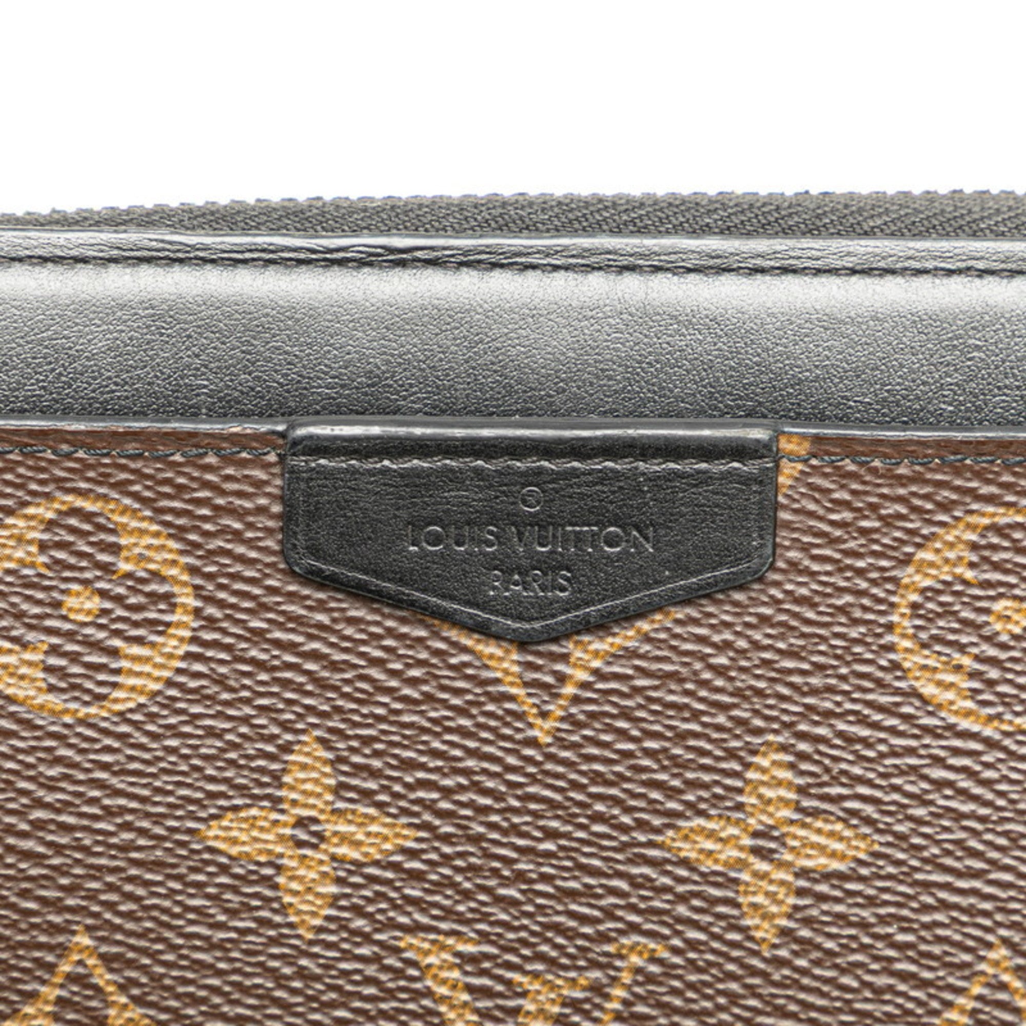 Louis Vuitton Monogram Macassar Black Brown Monogram Macassar Leather Coin Purse/Coin Case (Pre-Owned)