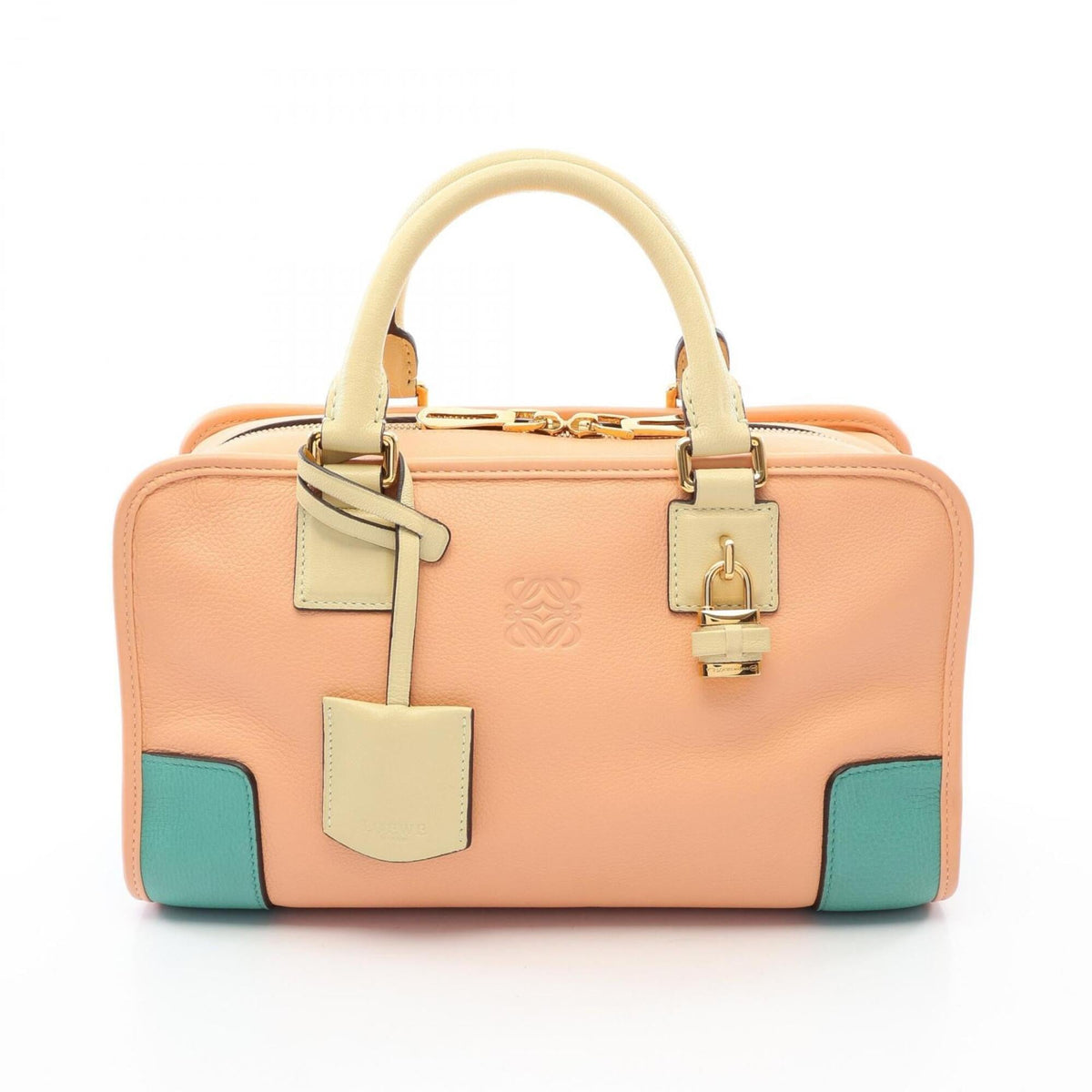Loewe Green Pink Yellow Leather Handbag (Pre-Owned)