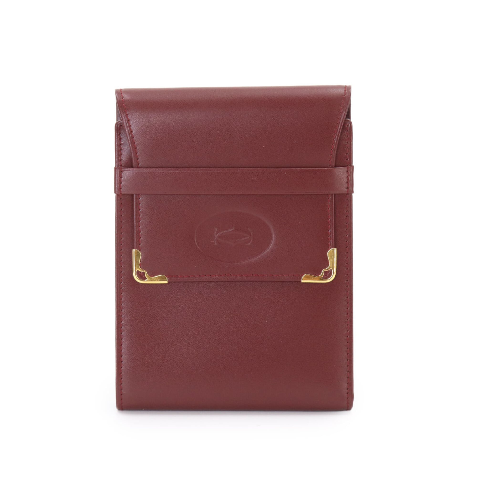 Cartier Bordeaux Leather Bill Wallet (Tri-Fold) (Pre-Owned)