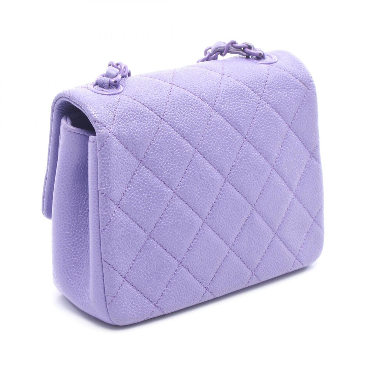 Chanel Purple Grained Calfskin Handbag Shoulder Bag (Pre-Owned)