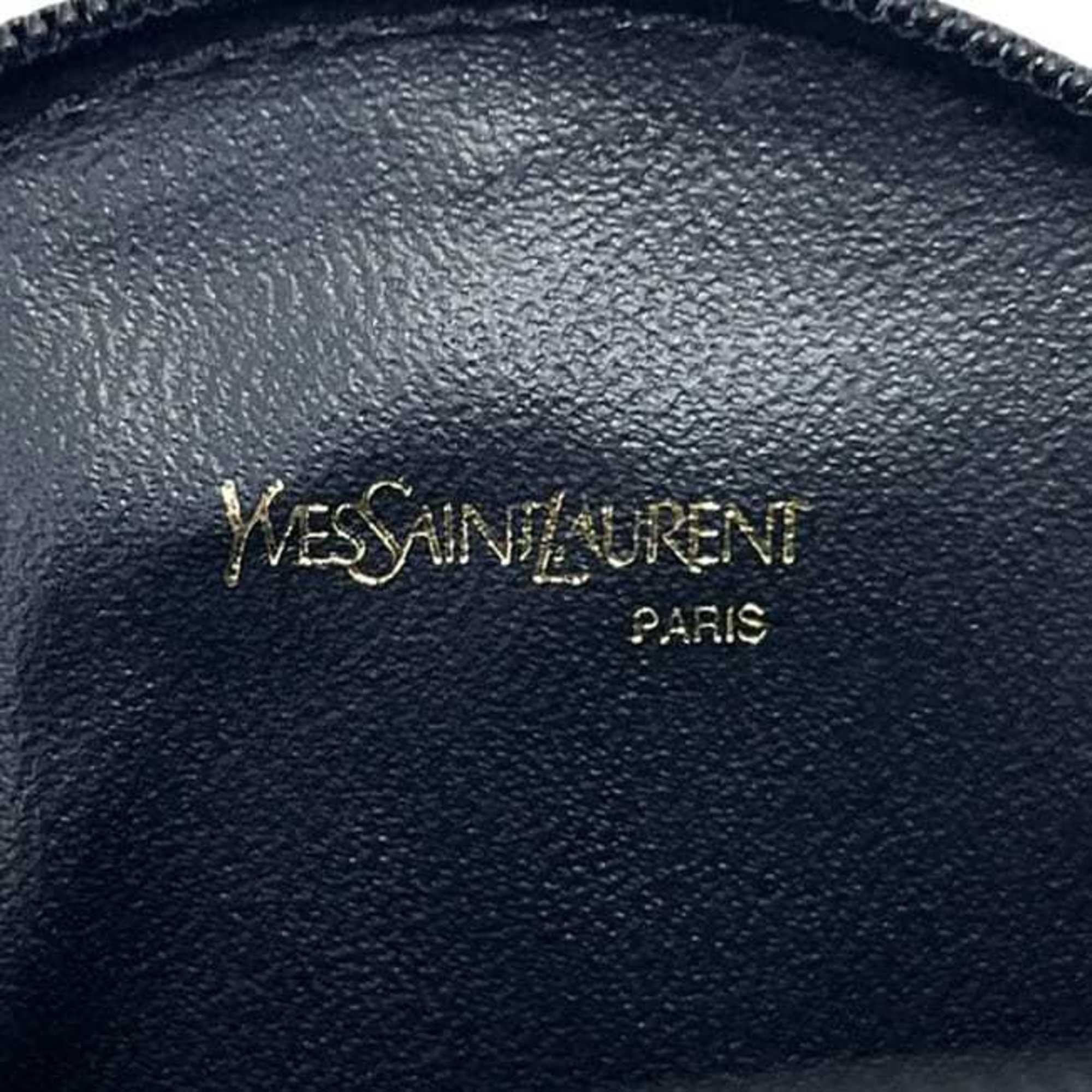 Yves Saint Laurent Black Leather Coin Purse/Coin Case (Pre-Owned)