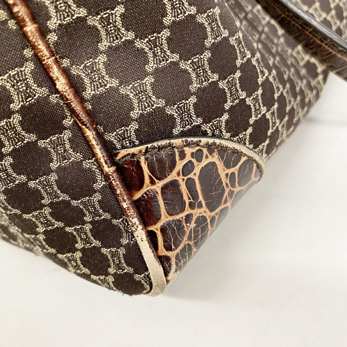 Celine Brown Nylon Canvas Tote Bag (Pre-Owned)