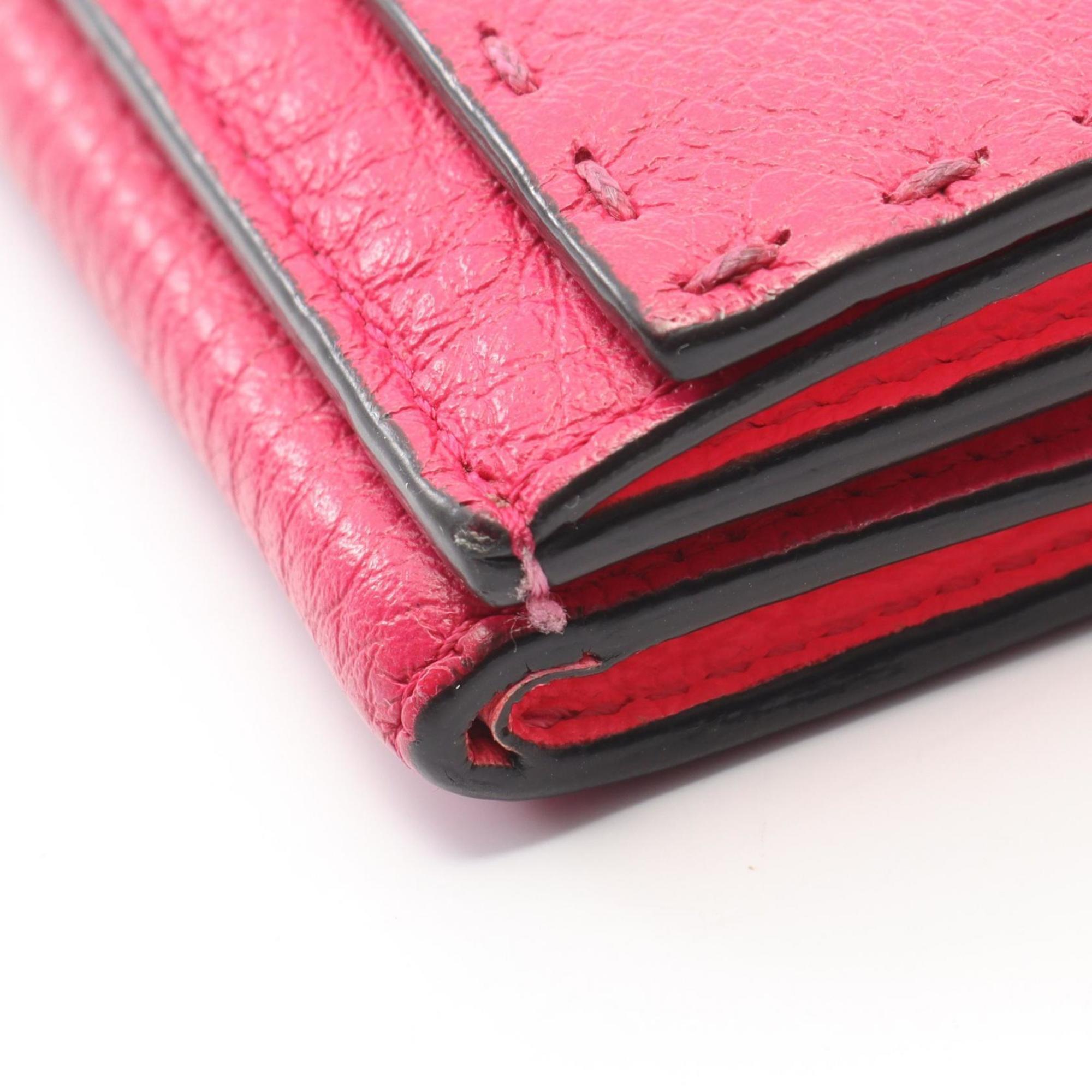 Fendi Pink Leather Wallet (Tri-Fold) (Pre-Owned)