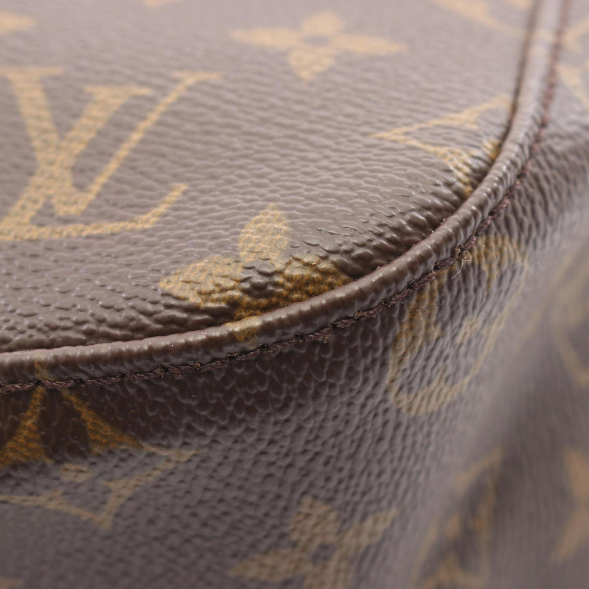 Louis Vuitton Brown Coated Canvas Leather Handbag Shoulder Bag (Pre-Owned)