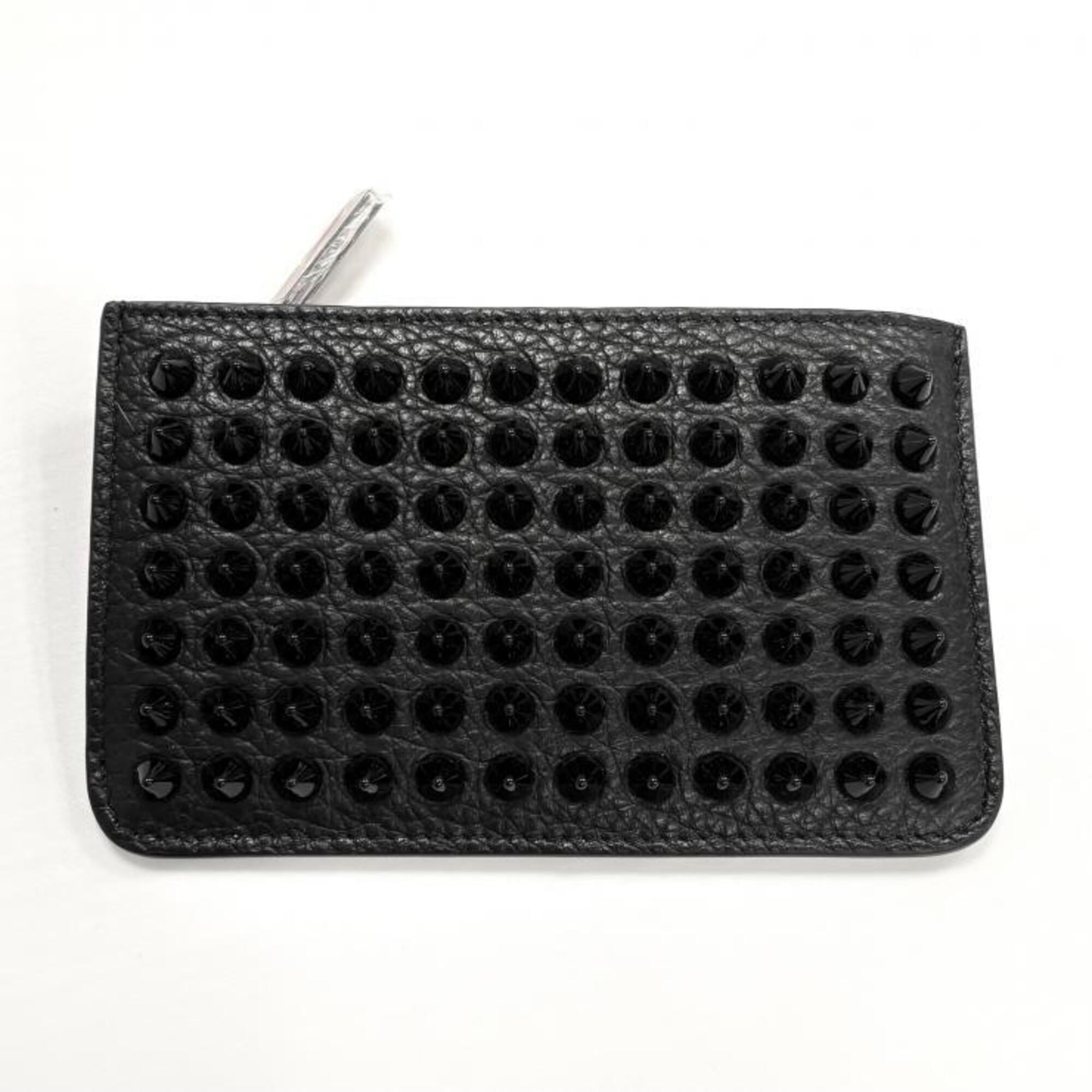 Christian Louboutin Black Red Color Leather Coin Purse/Coin Case (Pre-Owned)