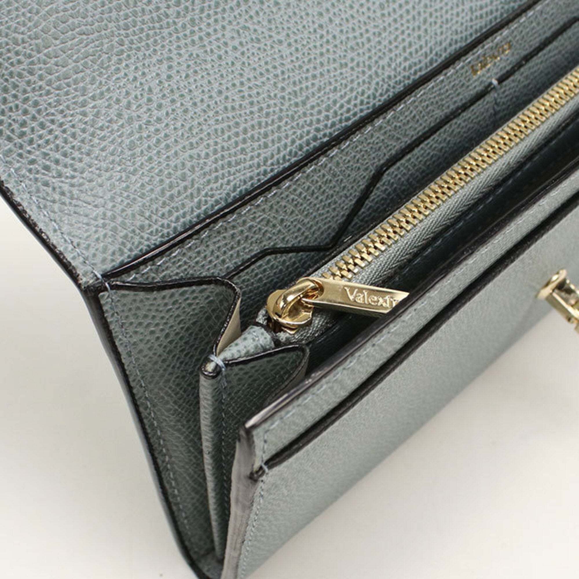 Valextra Gray Long Wallet (Bi-Fold) (Pre-Owned)