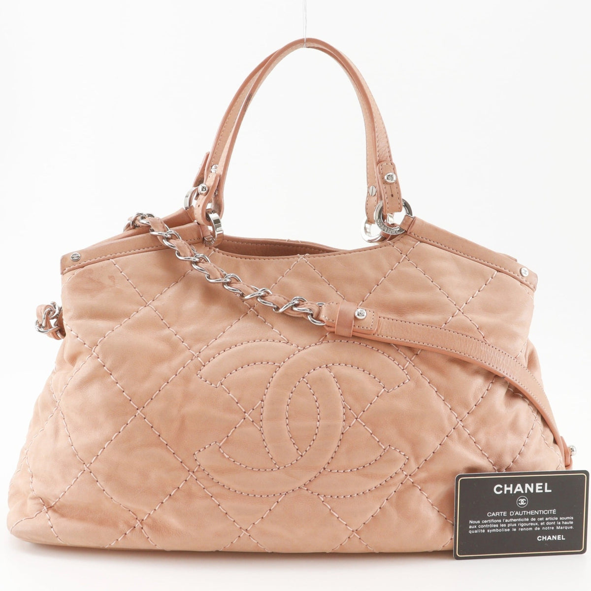 Chanel Pink Salmon Pink Leather Shoulder Bag (Pre-Owned)
