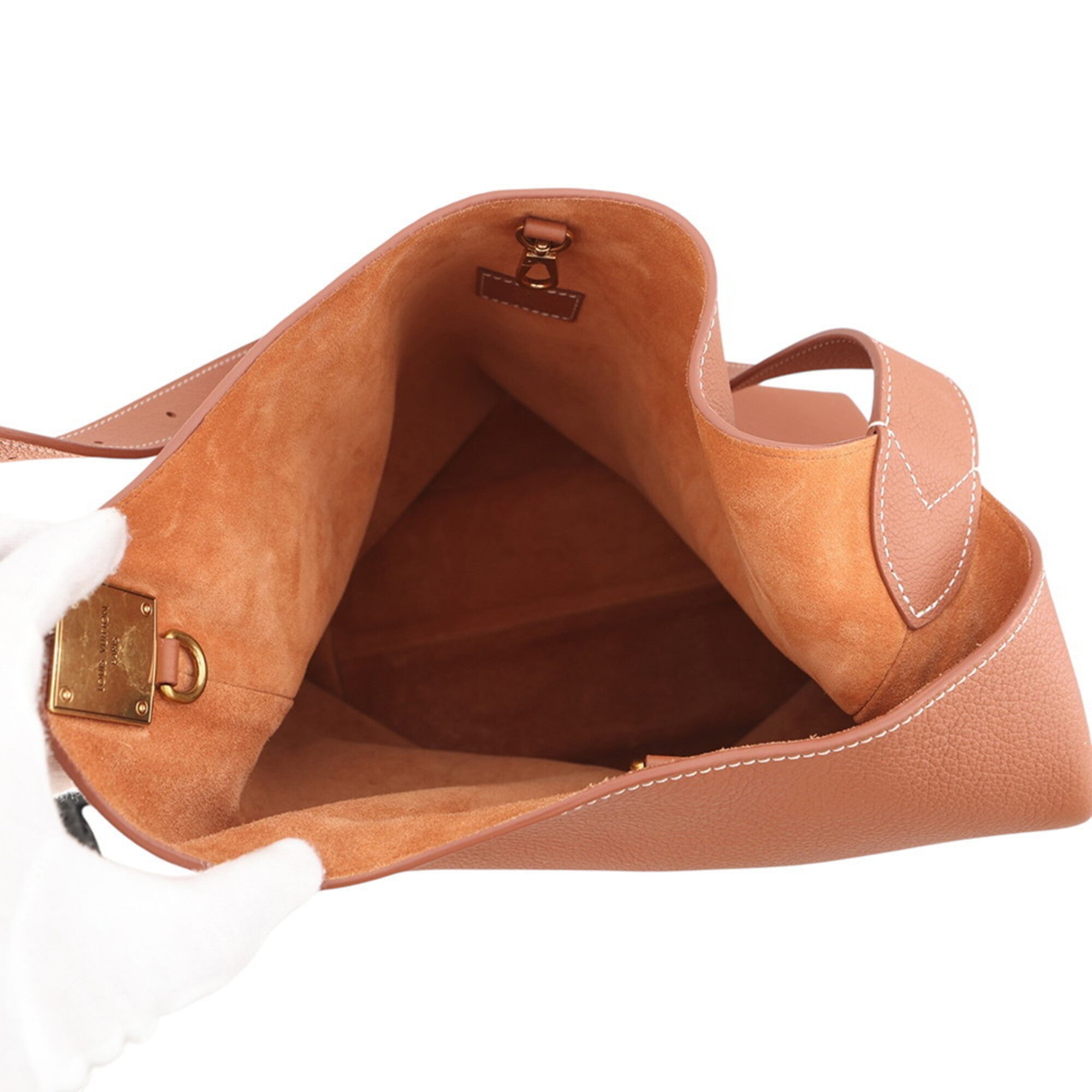Louis Vuitton Cognac Leather Handbag Pouch Shoulder Bag (Pre-Owned)