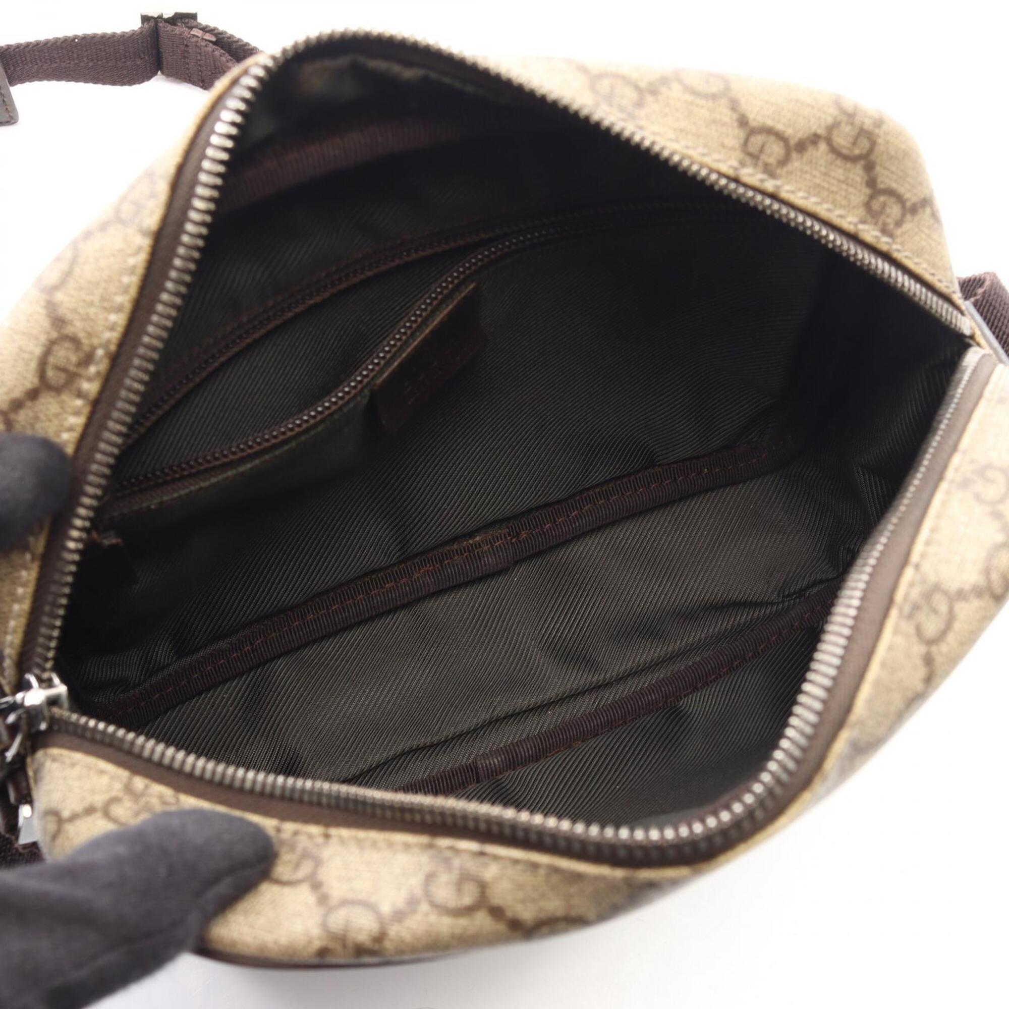 Gucci Beige Brown Pvc Coated Canvas Leather Handbag Shoulder Bag (Pre-Owned)