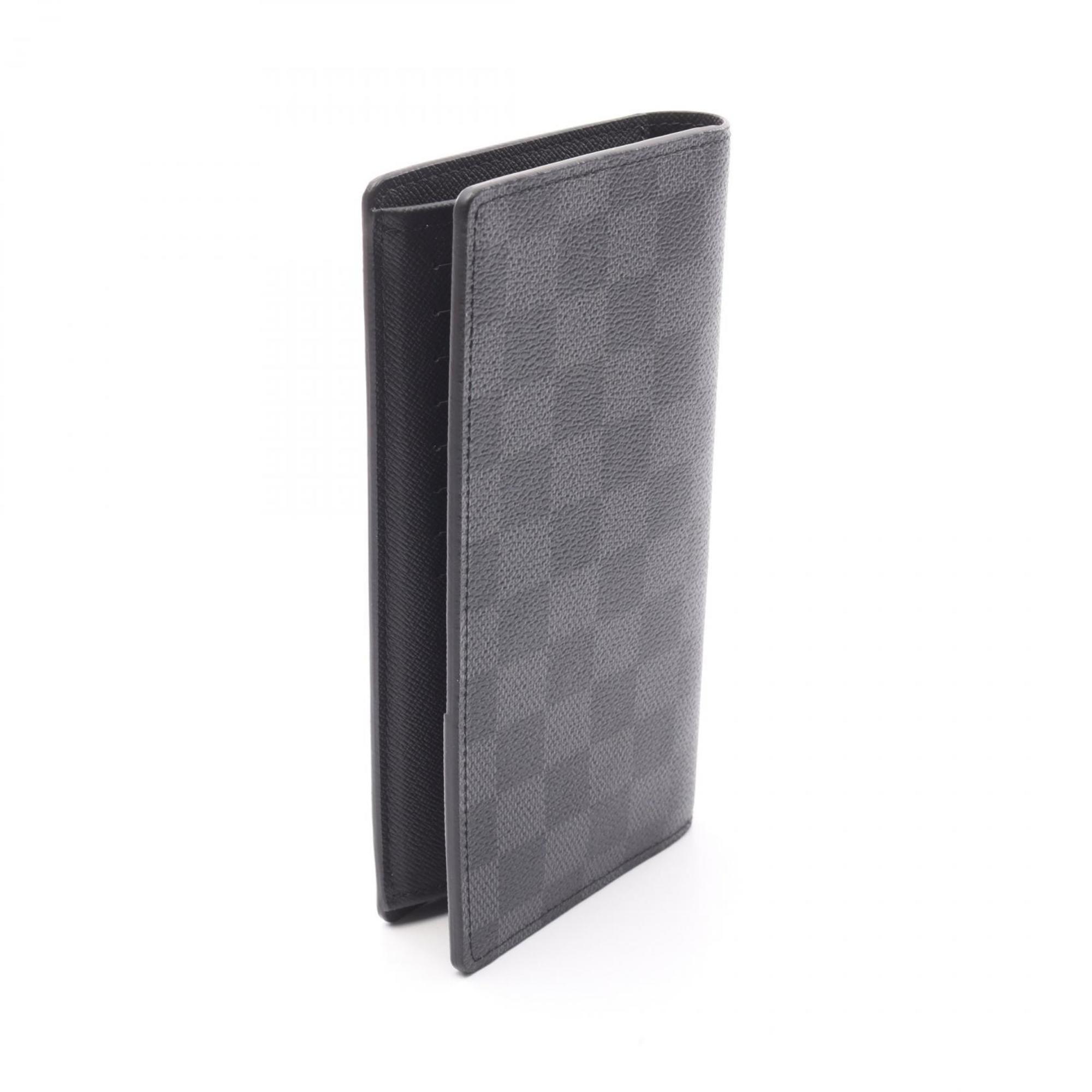 Louis Vuitton Black Damier Graphite Leather Pvc Long Wallet (Bi-Fold) (Pre-Owned)
