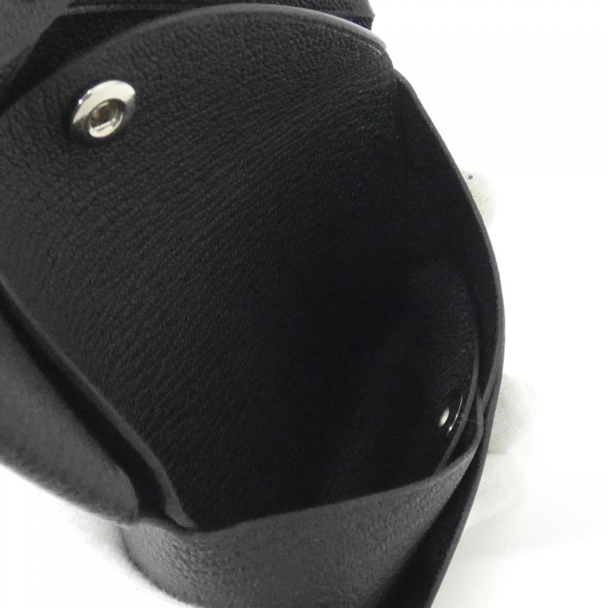 Hermes Black Chevre Leather Coin Purse/Coin Case (Pre-Owned)