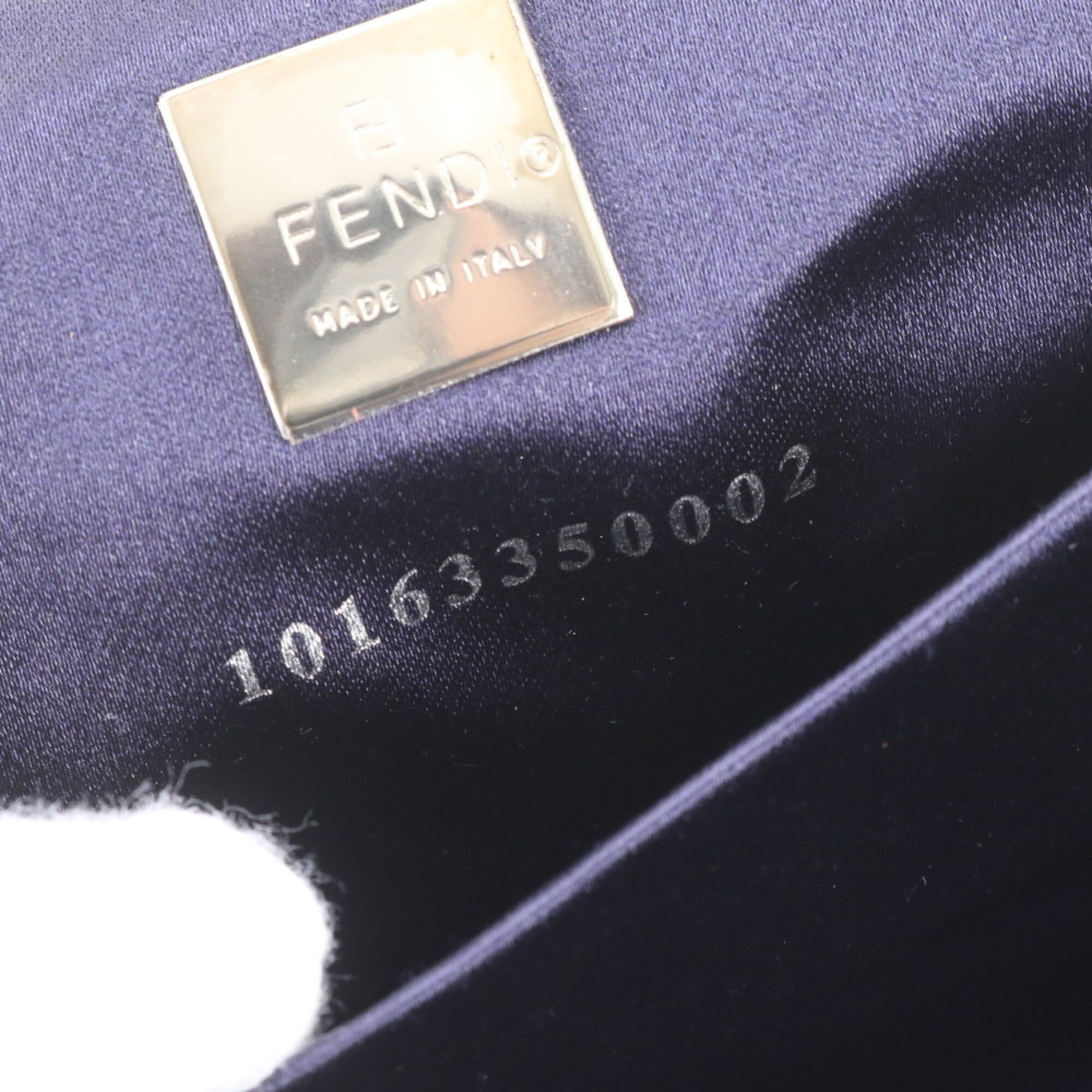 Fendi Gray Navy Leather Canvas Shoulder Bag Tote Bag (Pre-Owned)