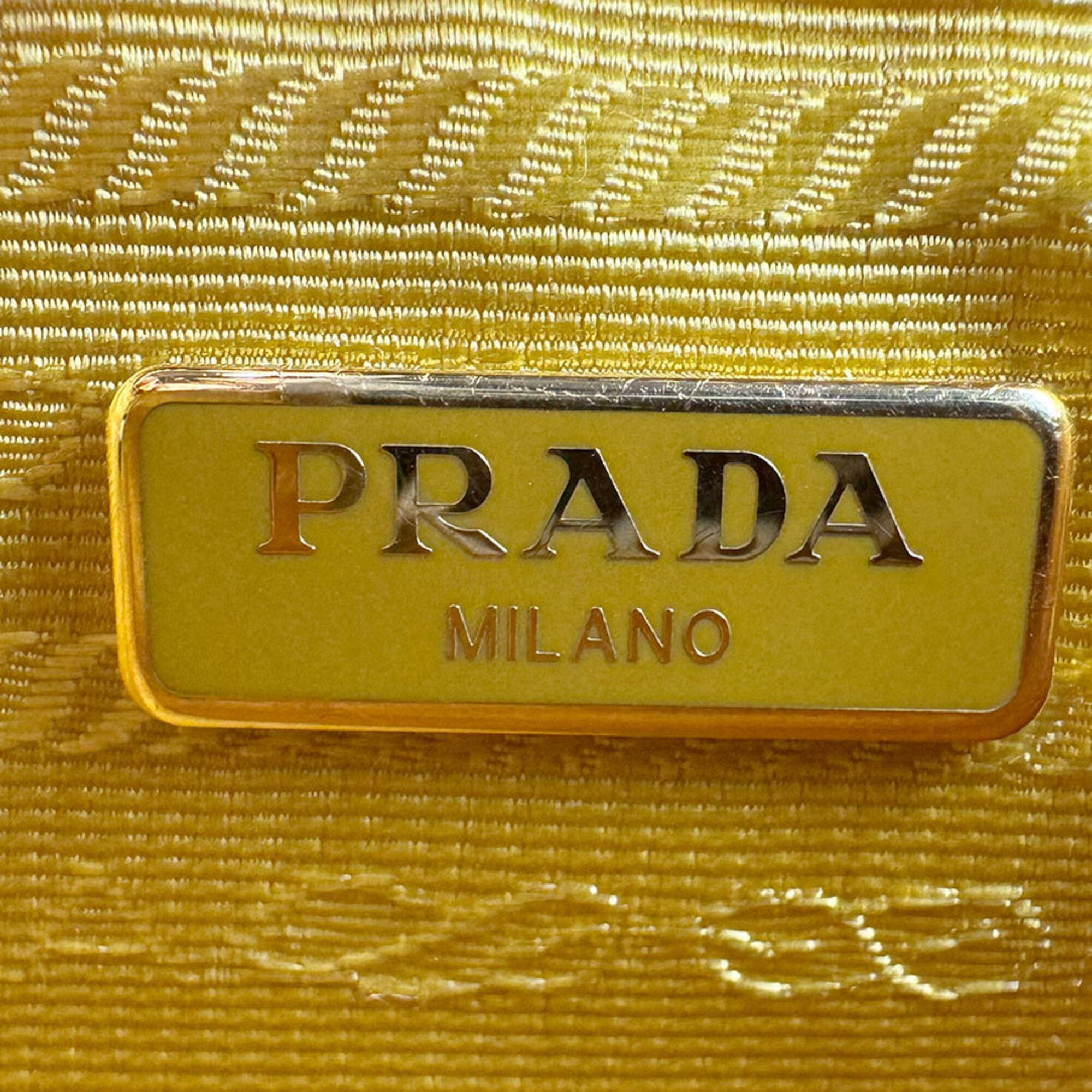 Prada Yellow Raffia Shoulder Bag (Pre-Owned)