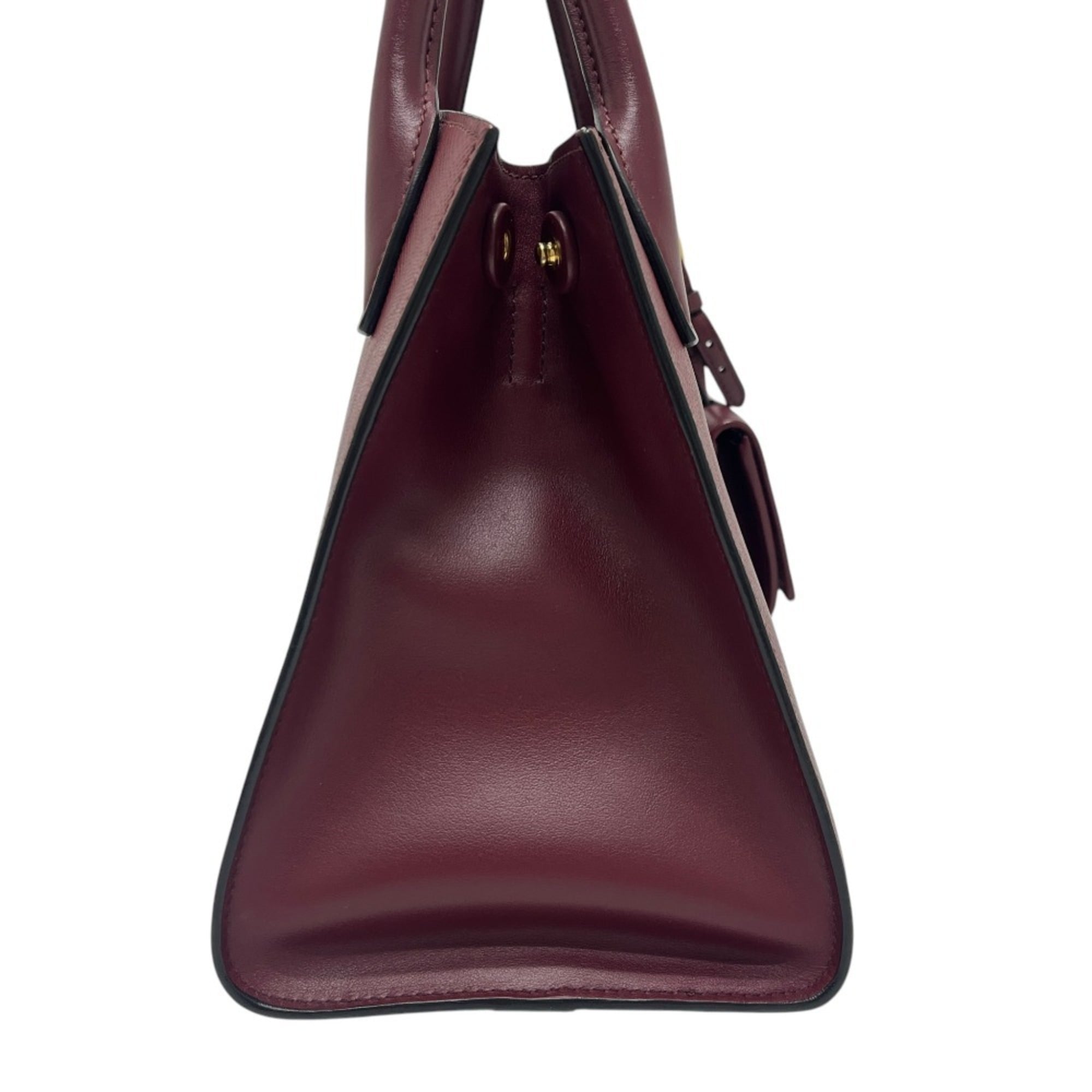 Prada Wine Leather Handbag Shoulder Bag (Pre-Owned)