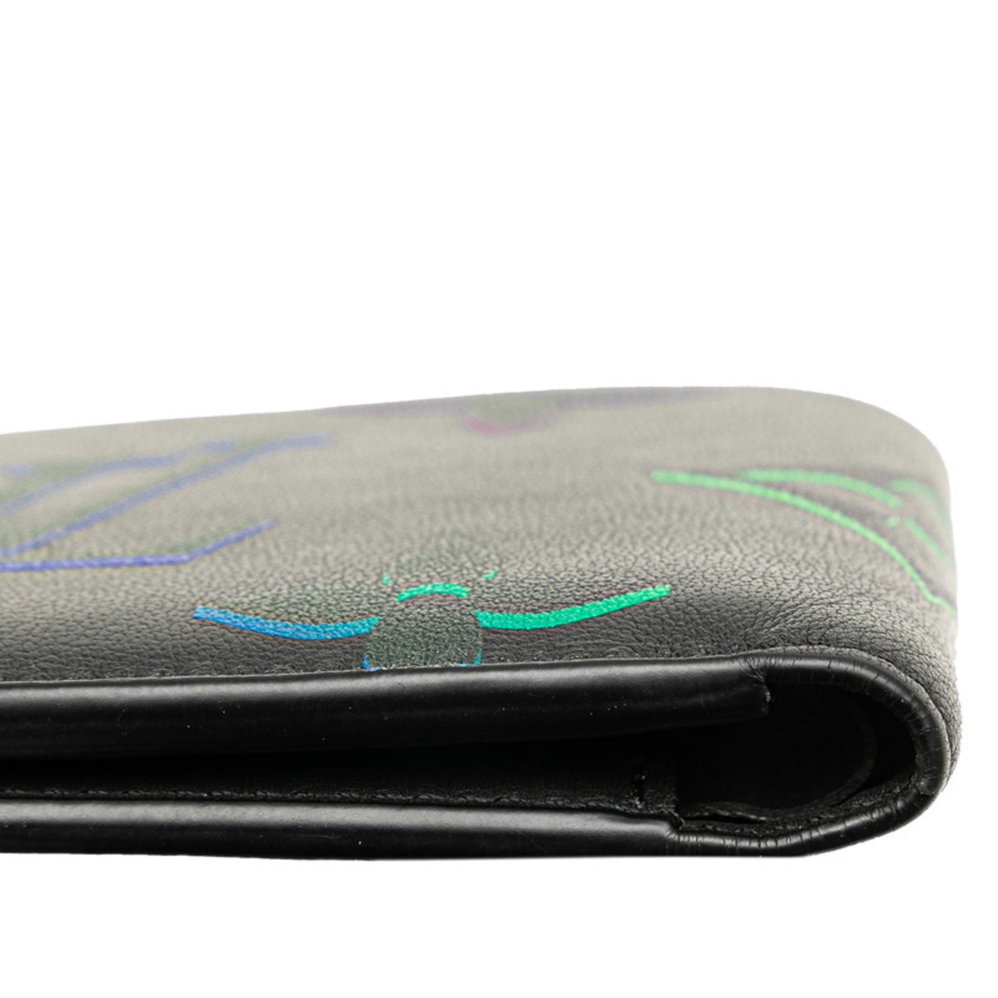Louis Vuitton Black Noir Leather Bill Wallet (Bi-Fold) (Pre-Owned)