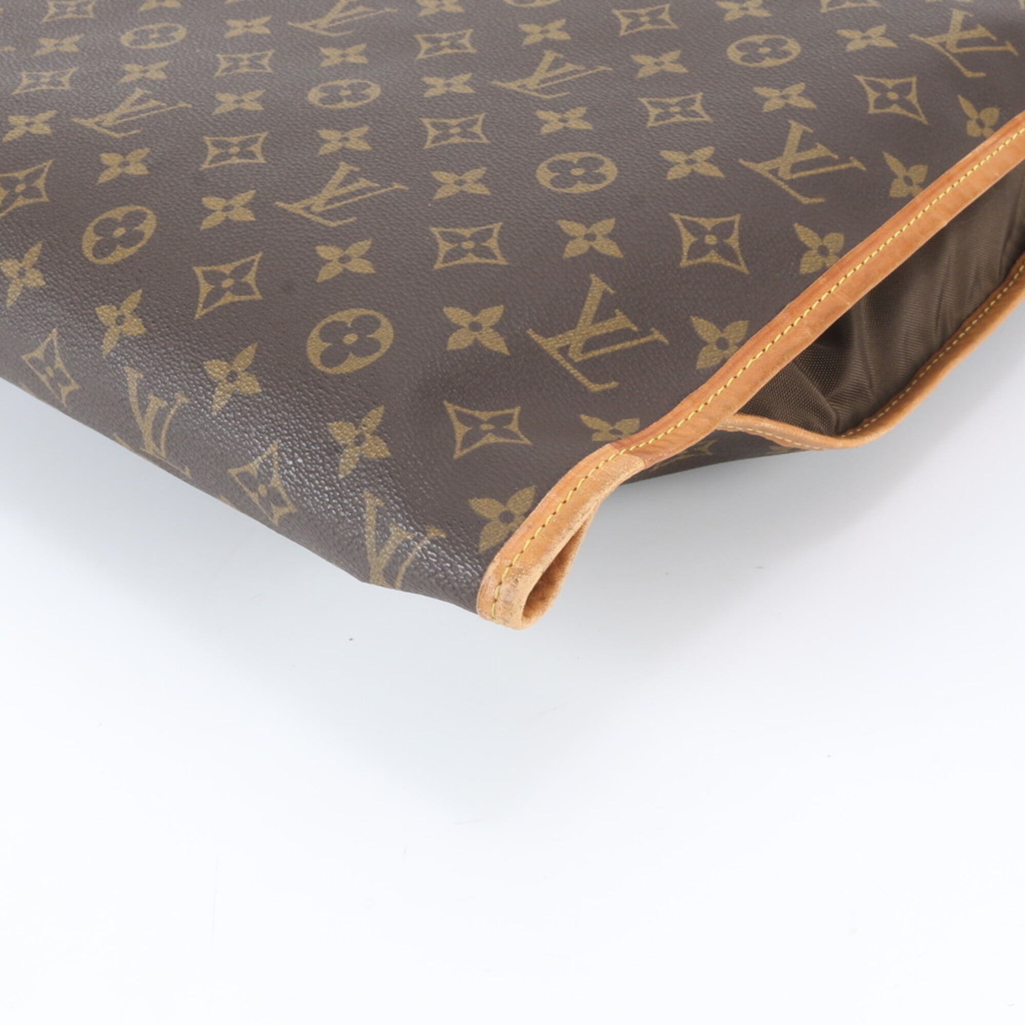 Louis Vuitton Brown Leather Coated Canvas Boston Bag (Pre-Owned)