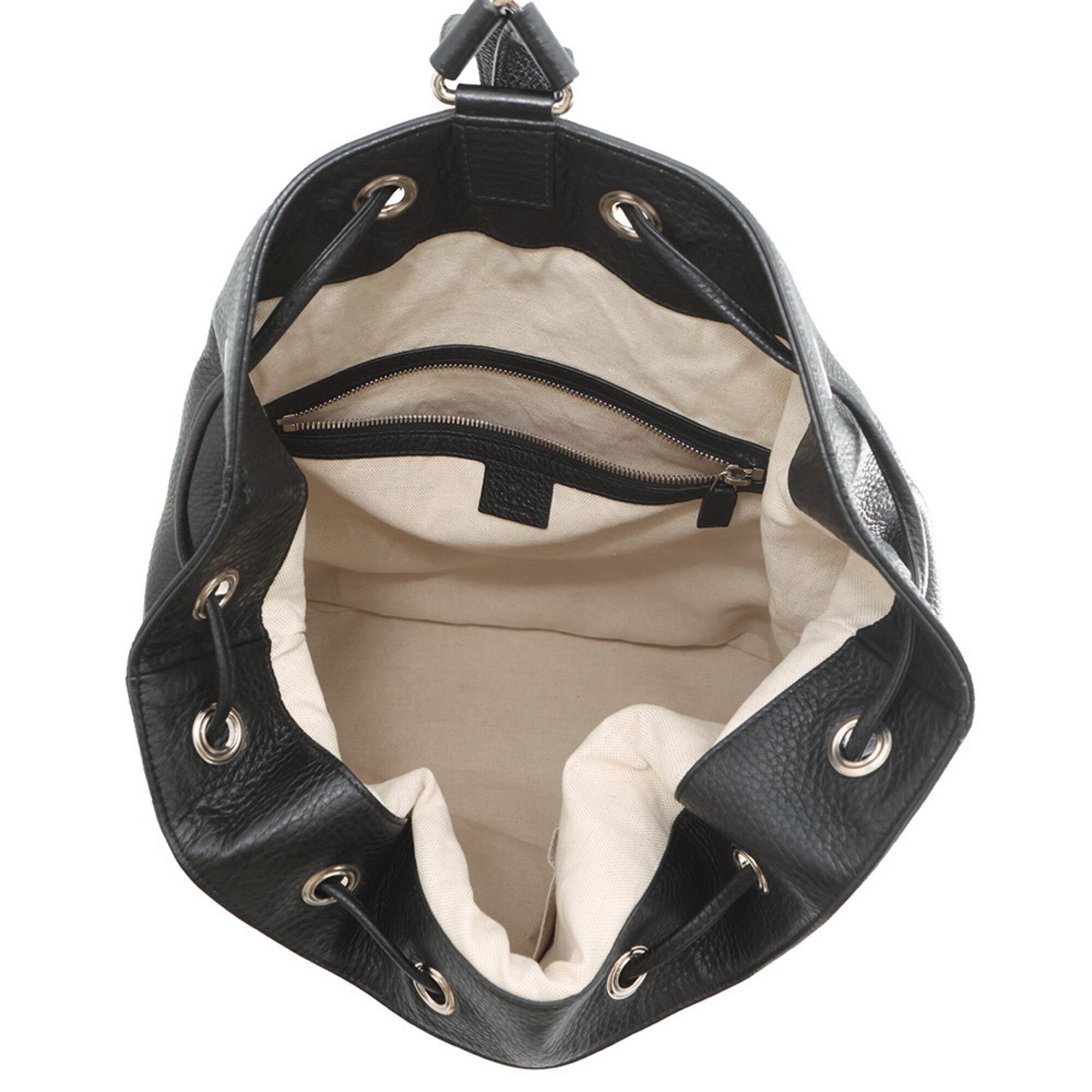 Gucci Black Leather Backpack Handbag (Pre-Owned)