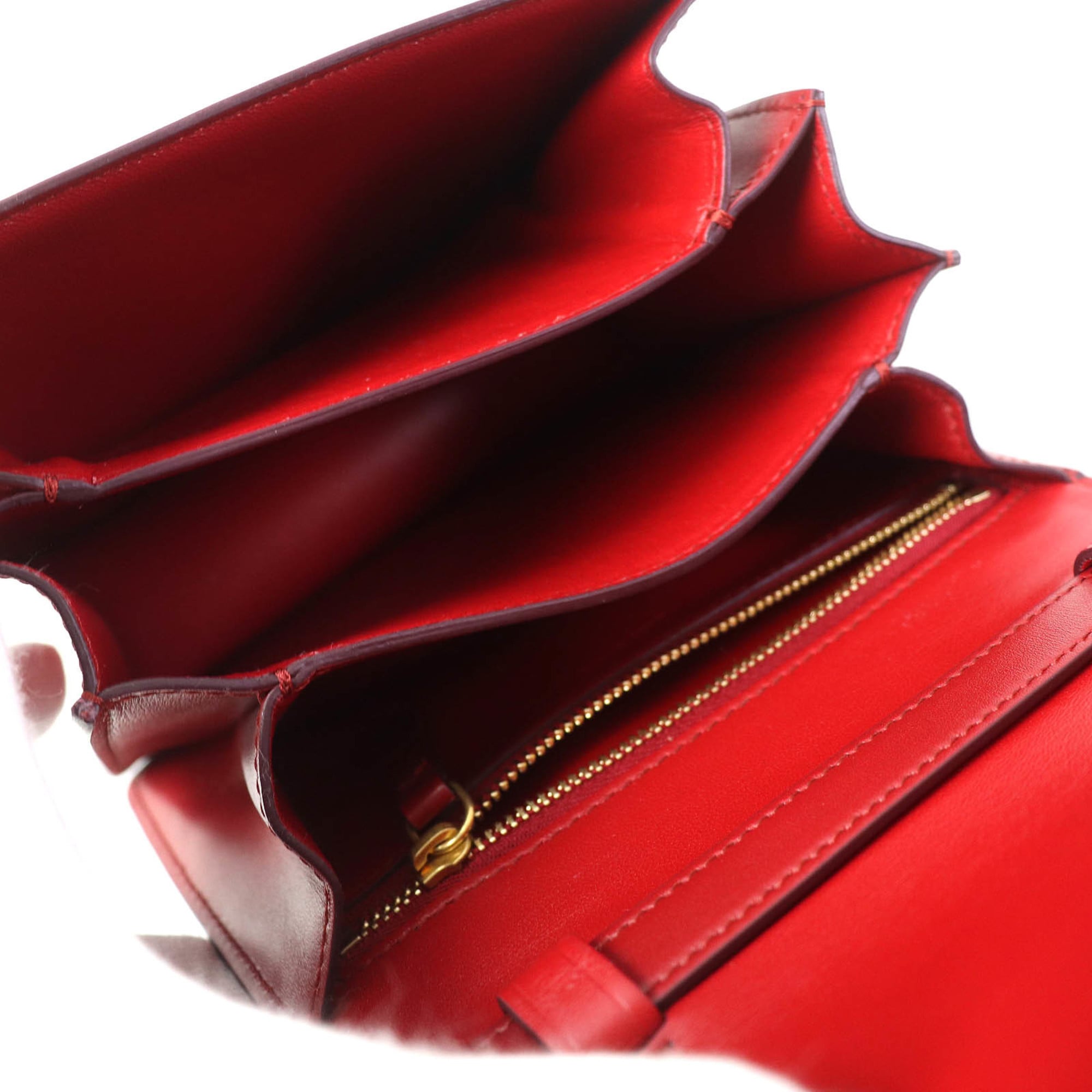 Celine Red Color Leather Shoulder Bag (Pre-Owned)