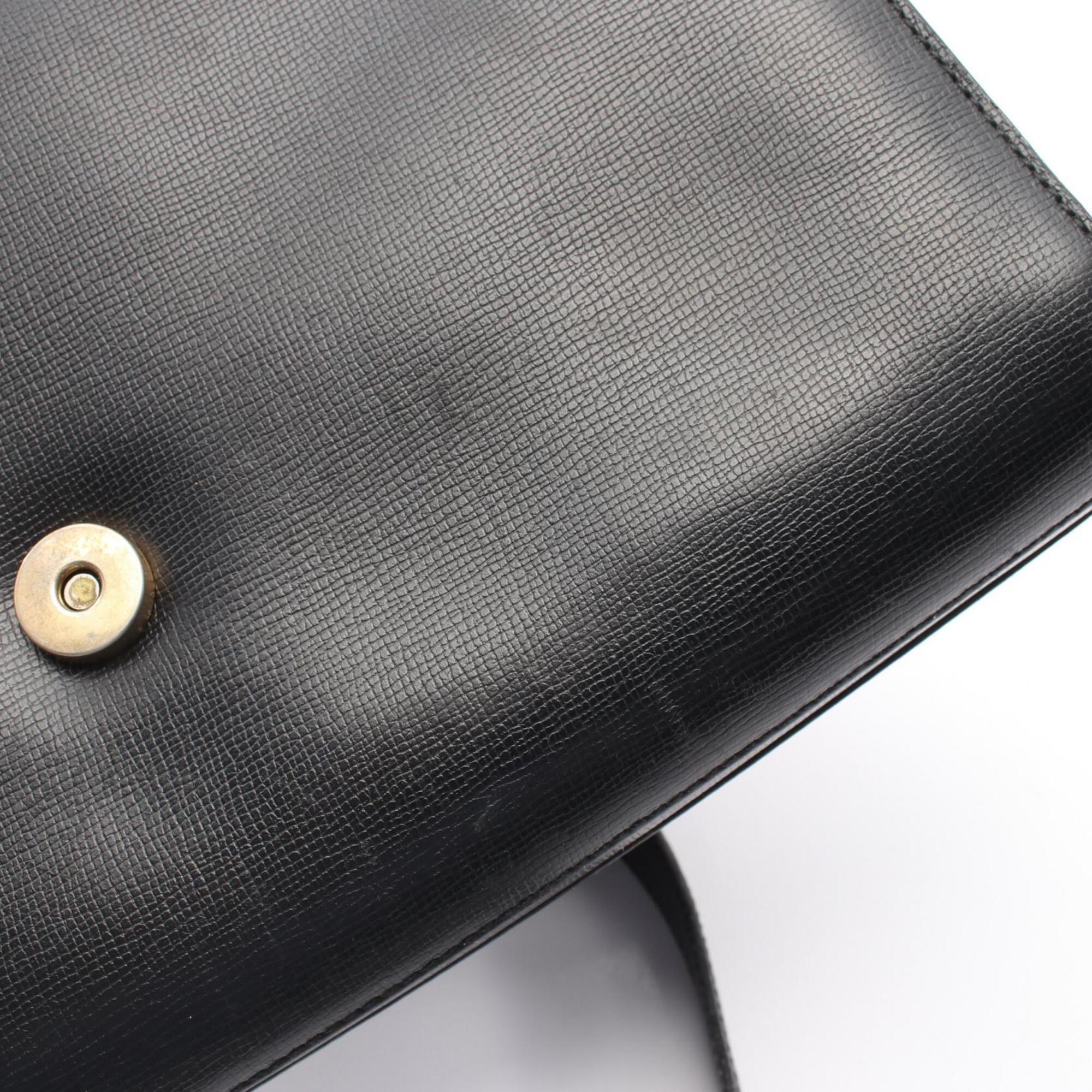 Christian Dior Black Leather Handbag Shoulder Bag (Pre-Owned)