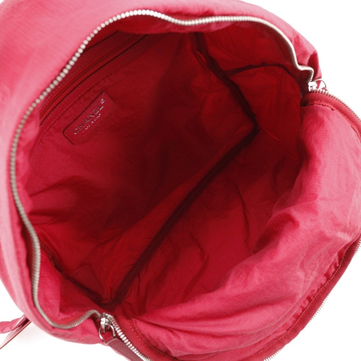Chanel Red Color Nylon Backpack (Pre-Owned)