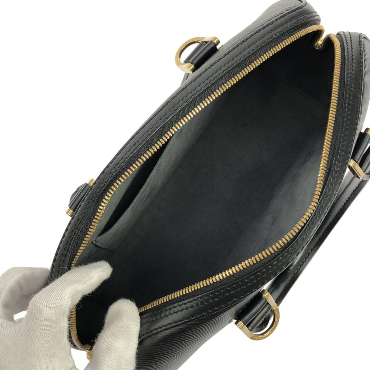 Louis Vuitton Black Brown Leather Handbag (Pre-Owned)