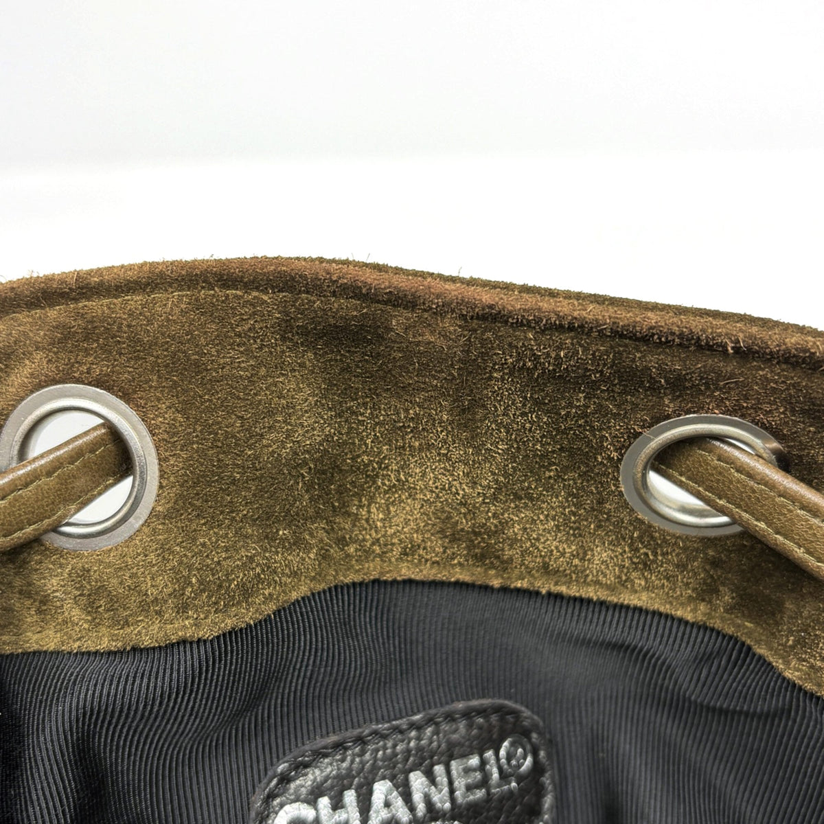 Chanel Khaki Suede Shoulder Bag (Pre-Owned)