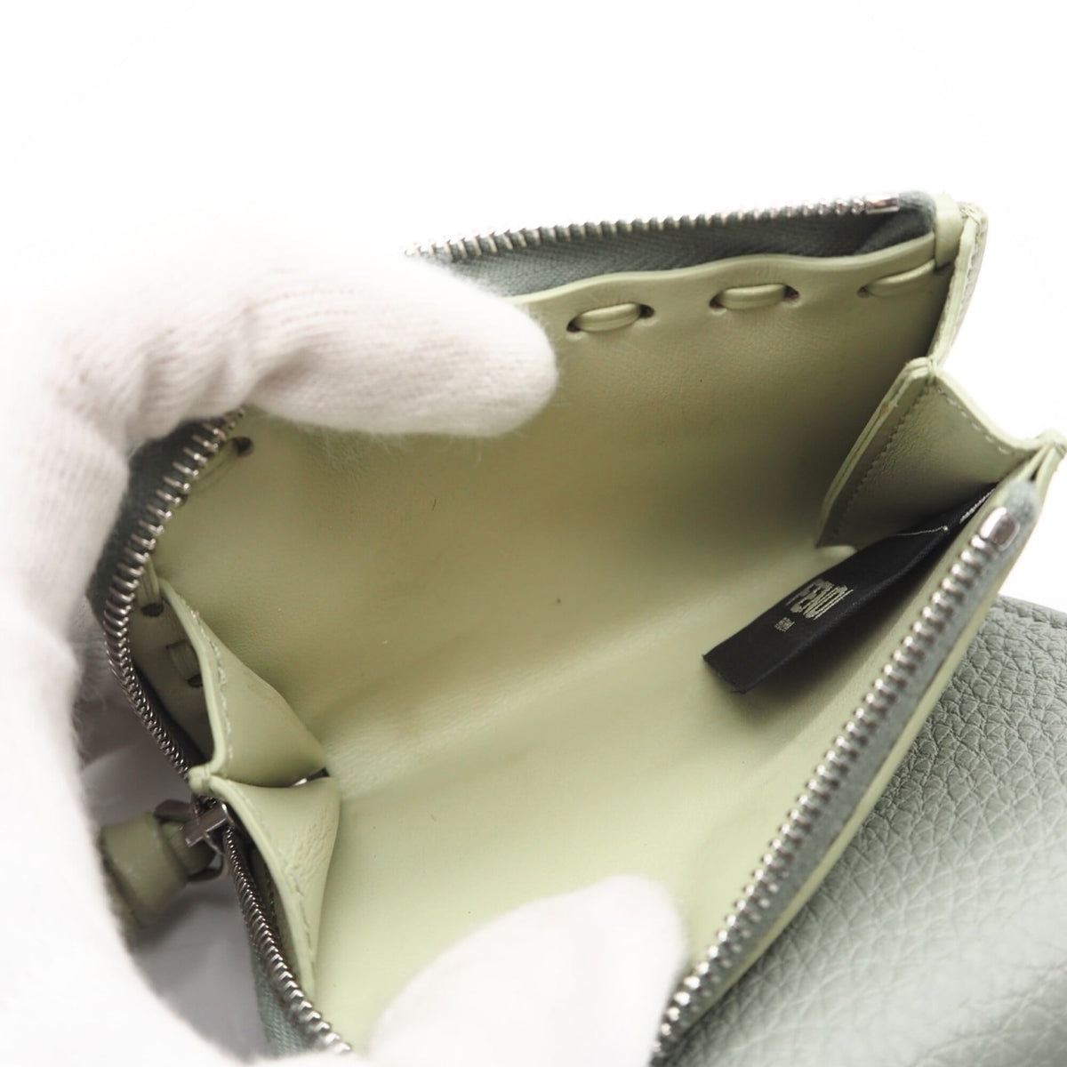 Fendi Green Leather Wallet (Tri-Fold) (Pre-Owned)