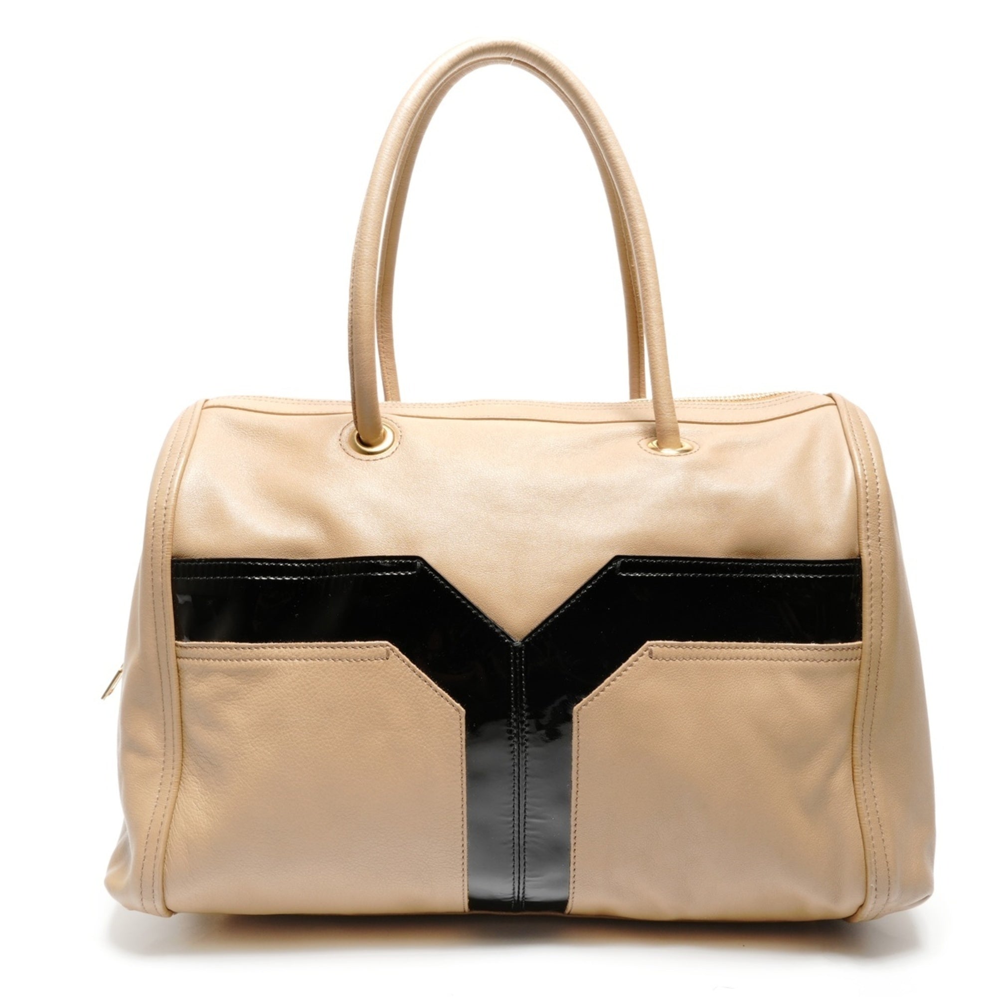 Yves Saint Laurent Beige Leather Boston Bag (Pre-Owned)