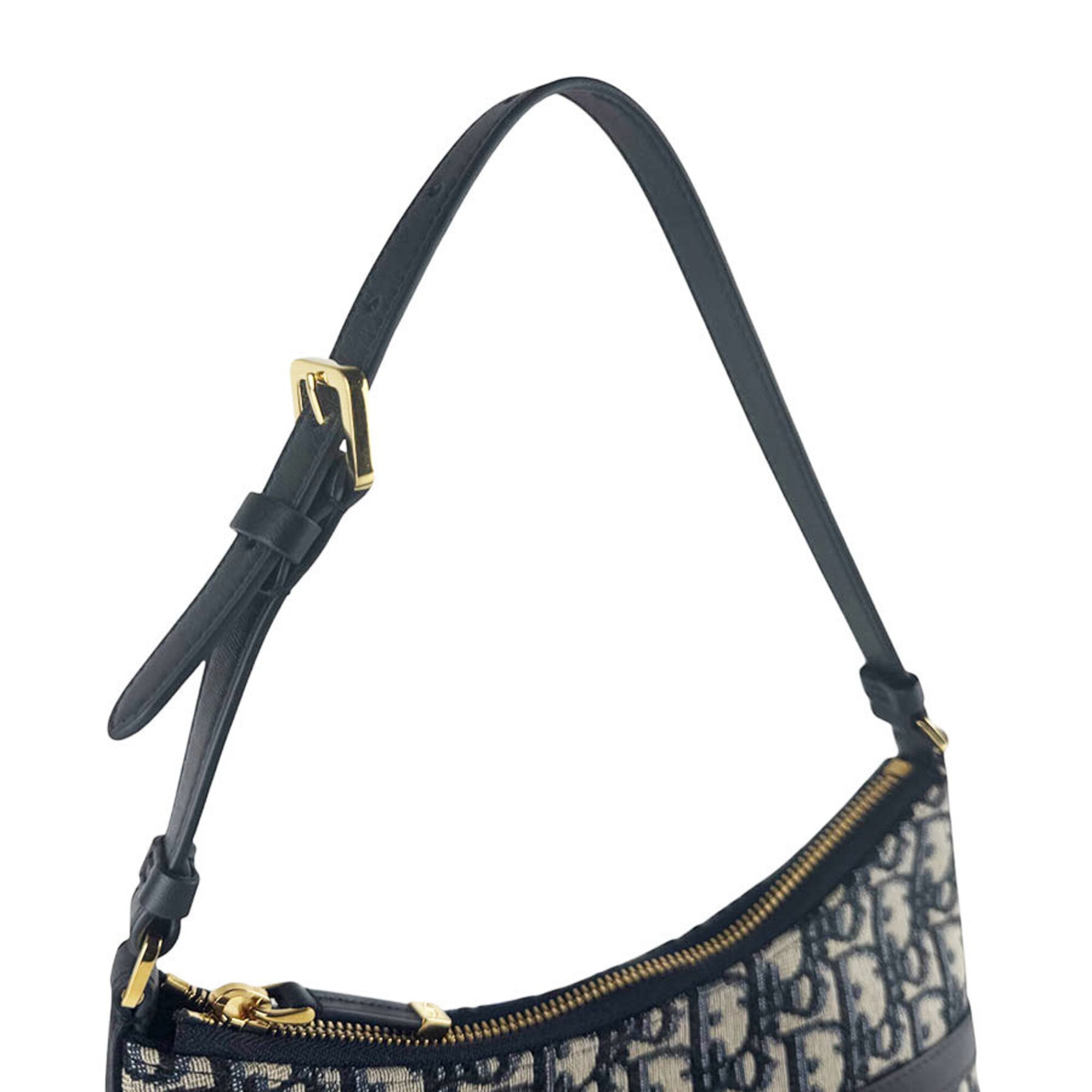 Christian Dior Navy Canvas Leather Shoulder Bag (Pre-Owned)