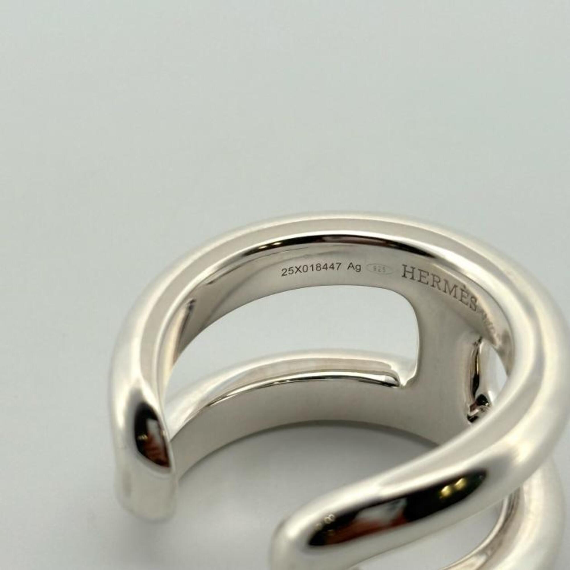 Hermes Silver Silver 925 Band Ring (Pre-Owned)