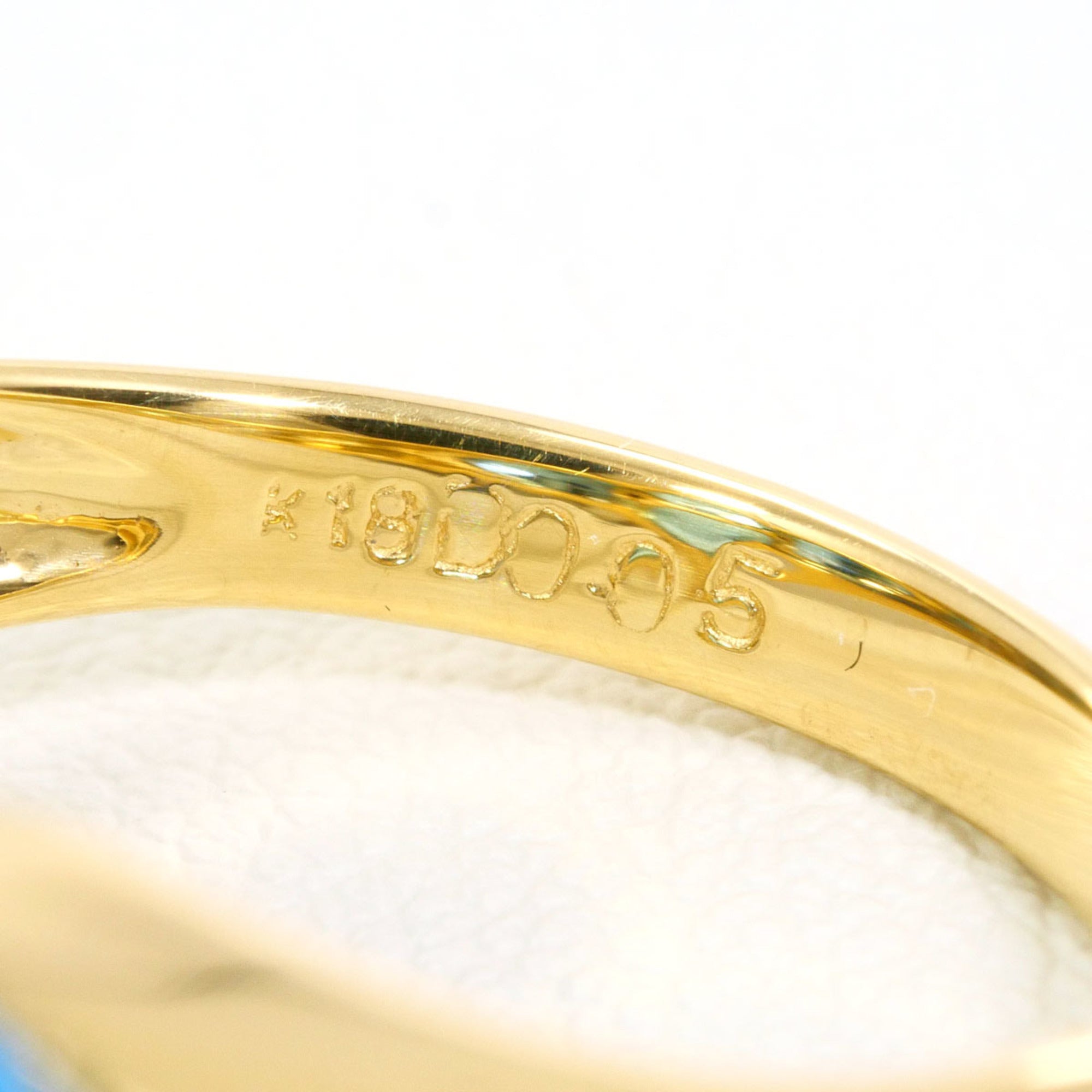 Unbranded Blue Yellow Gold Yellow Gold (18K) Band Ring (Pre-Owned)