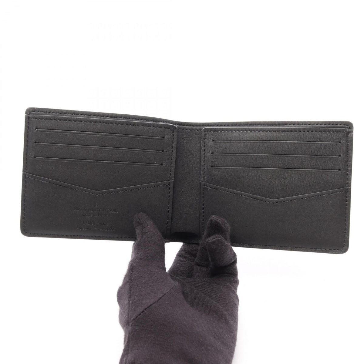 Louis Vuitton Black Leather Wallet (Bi-Fold) (Pre-Owned)