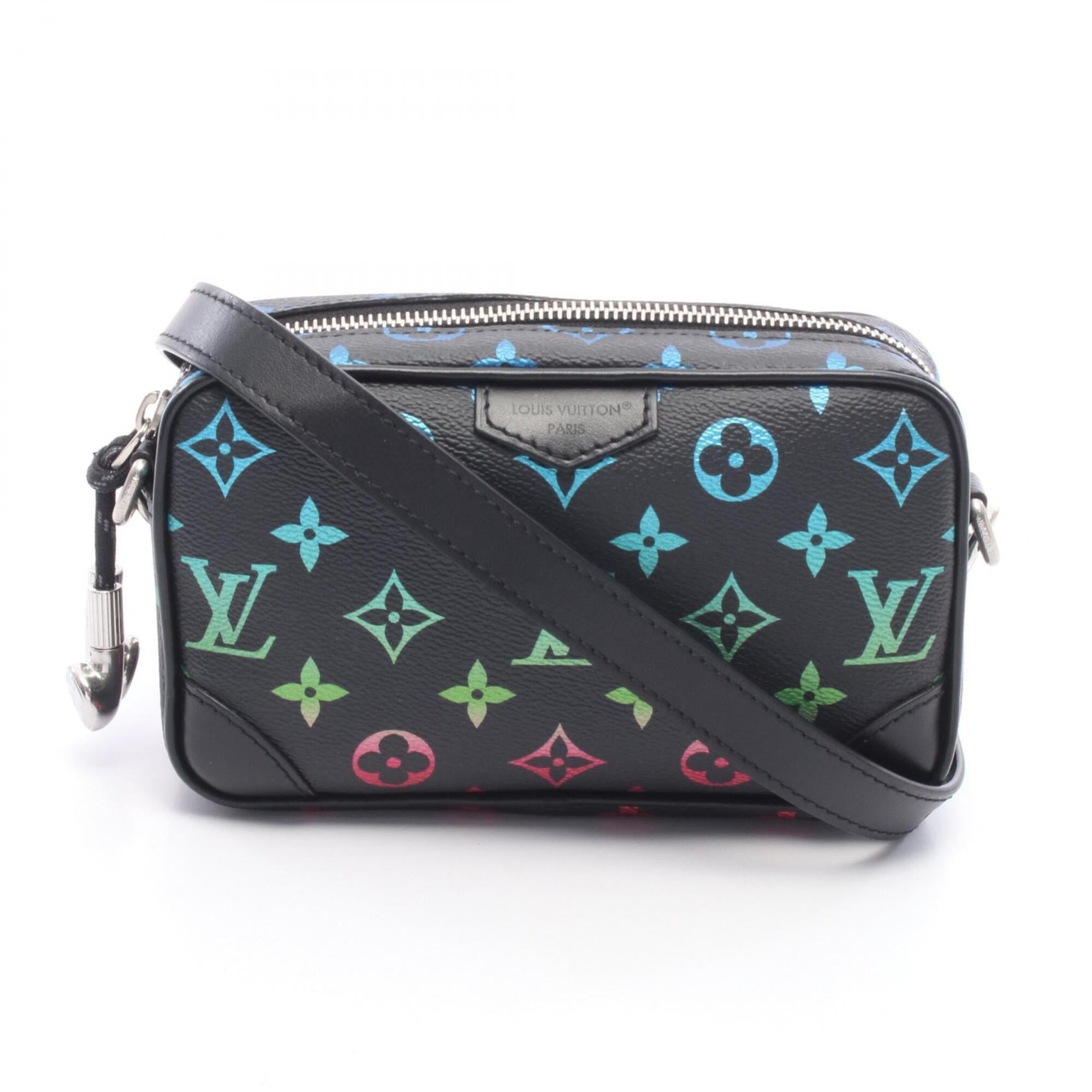 Louis Vuitton Black Multi-Color Pvc Coated Canvas Leather Monogram Shoulder Bag (Pre-Owned)