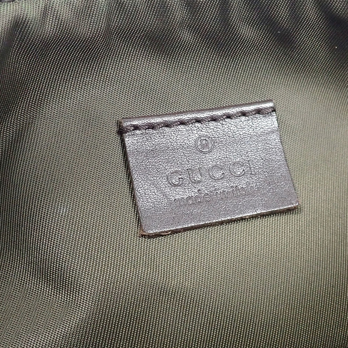 Gucci Beige Brown Gg Canvas Leather Shoulder Bag (Pre-Owned)