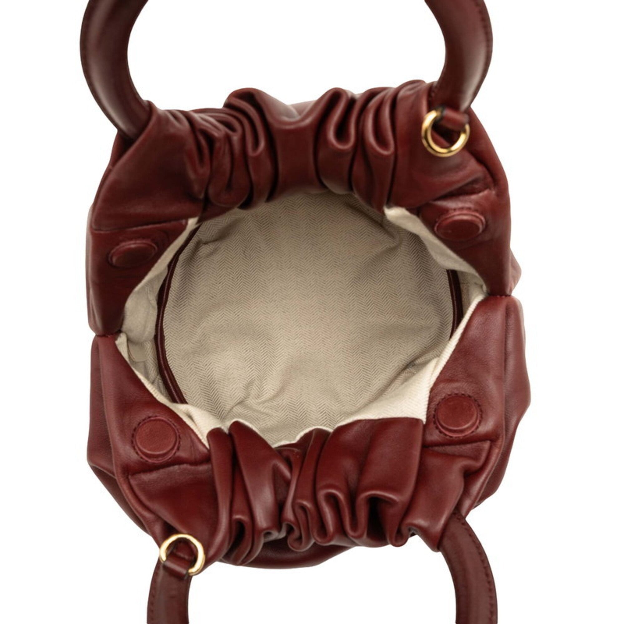 Loewe Red Color Wine Leather Handbag Shoulder Bag (Pre-Owned)