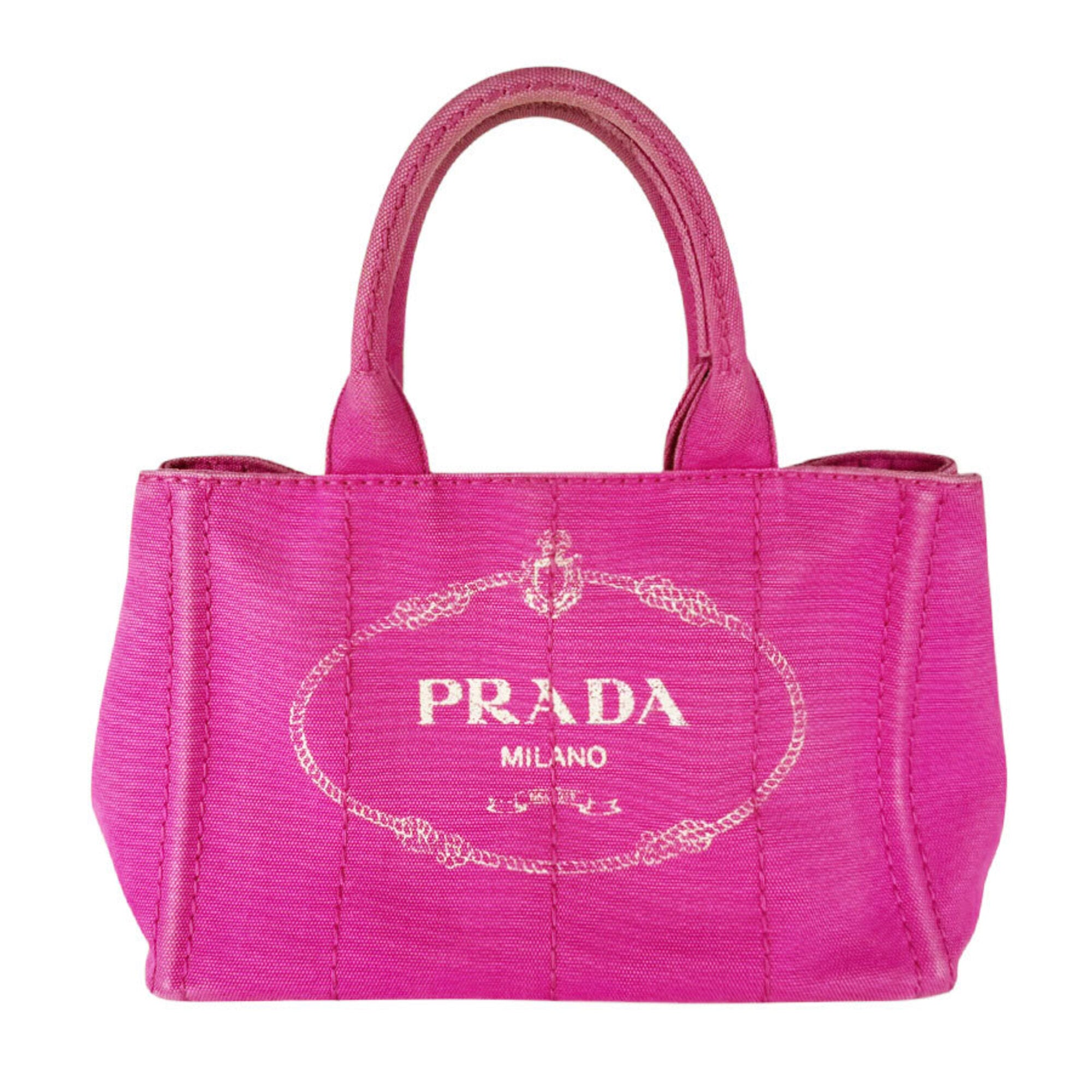 Prada Pink Canvas Handbag Shoulder Bag (Pre-Owned)