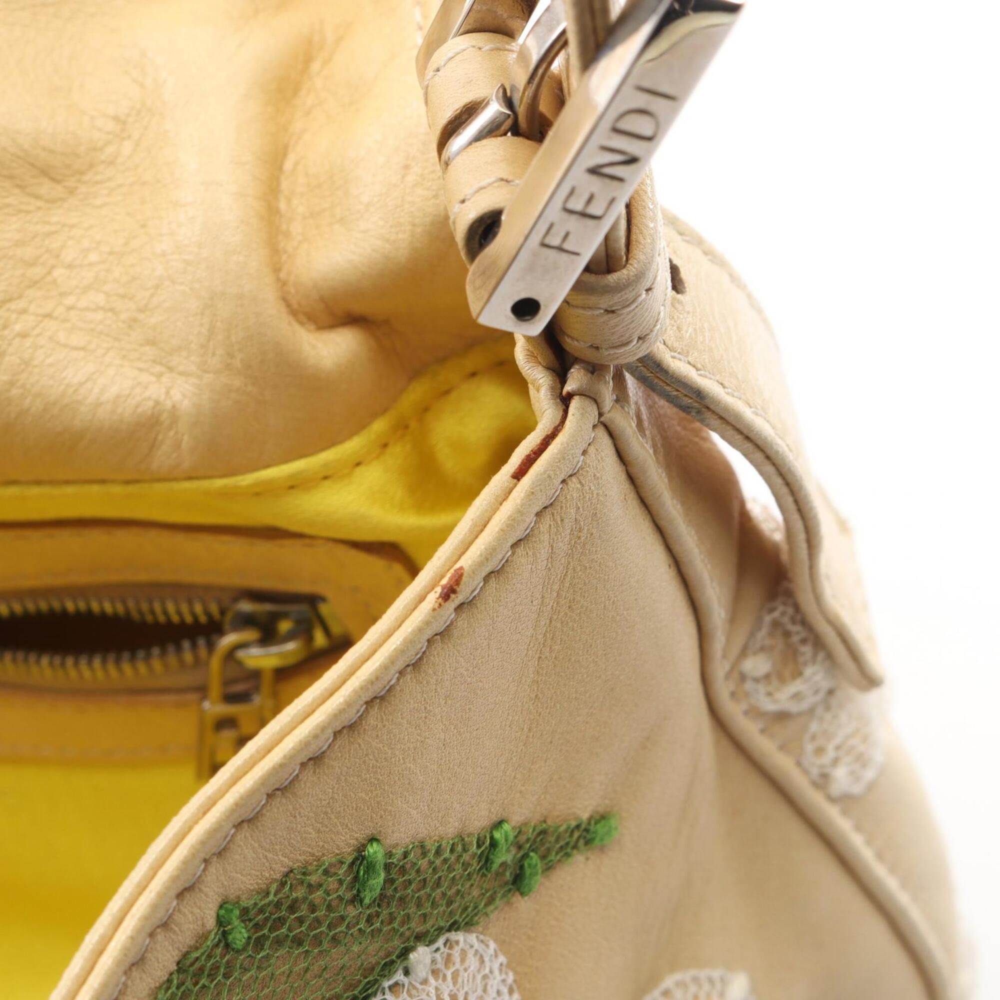 Fendi Beige Multi-Color Leather Handbag (Pre-Owned)