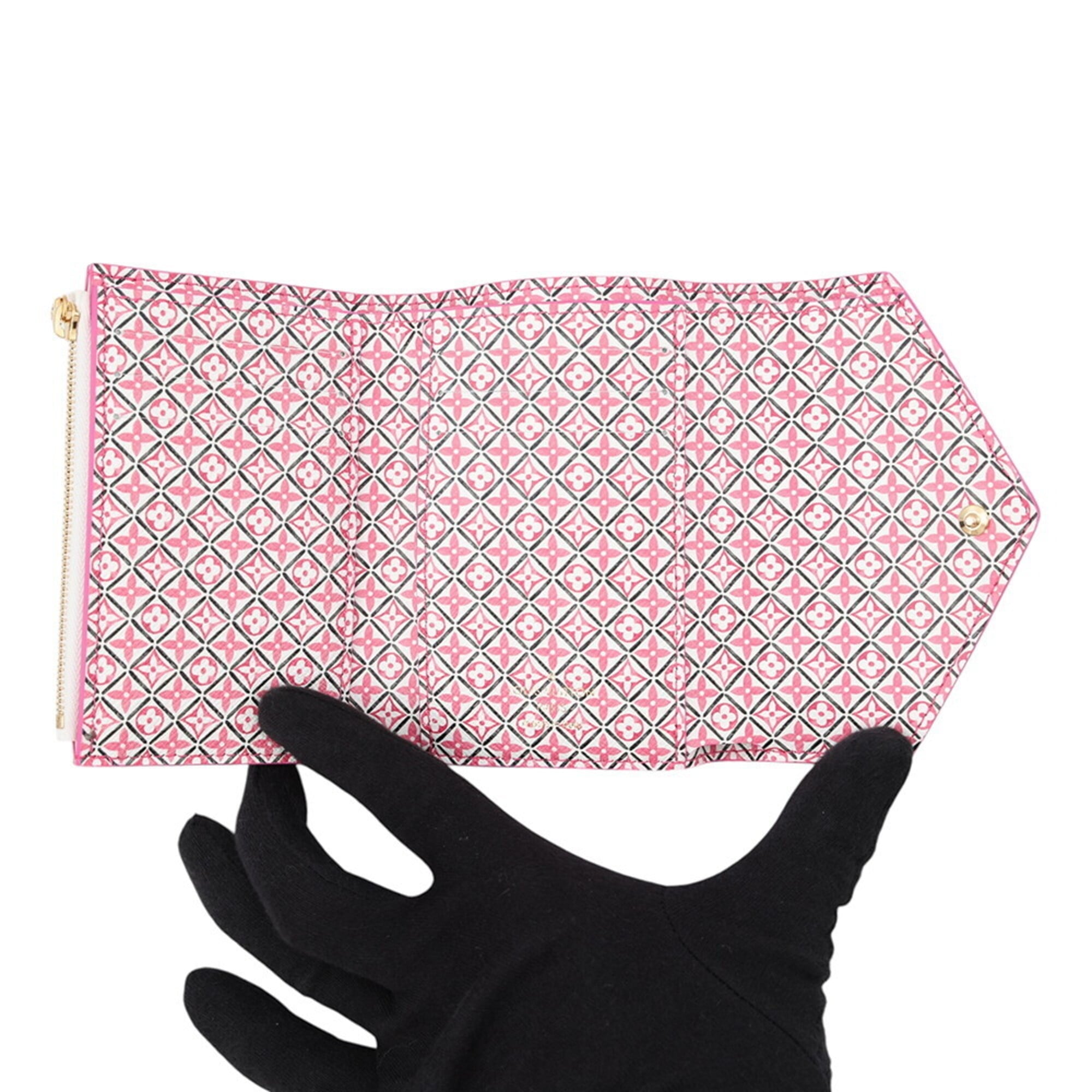 Louis Vuitton Almond Green Cream Pink Monogram Empreinte Wallet (Tri-Fold) (Pre-Owned)