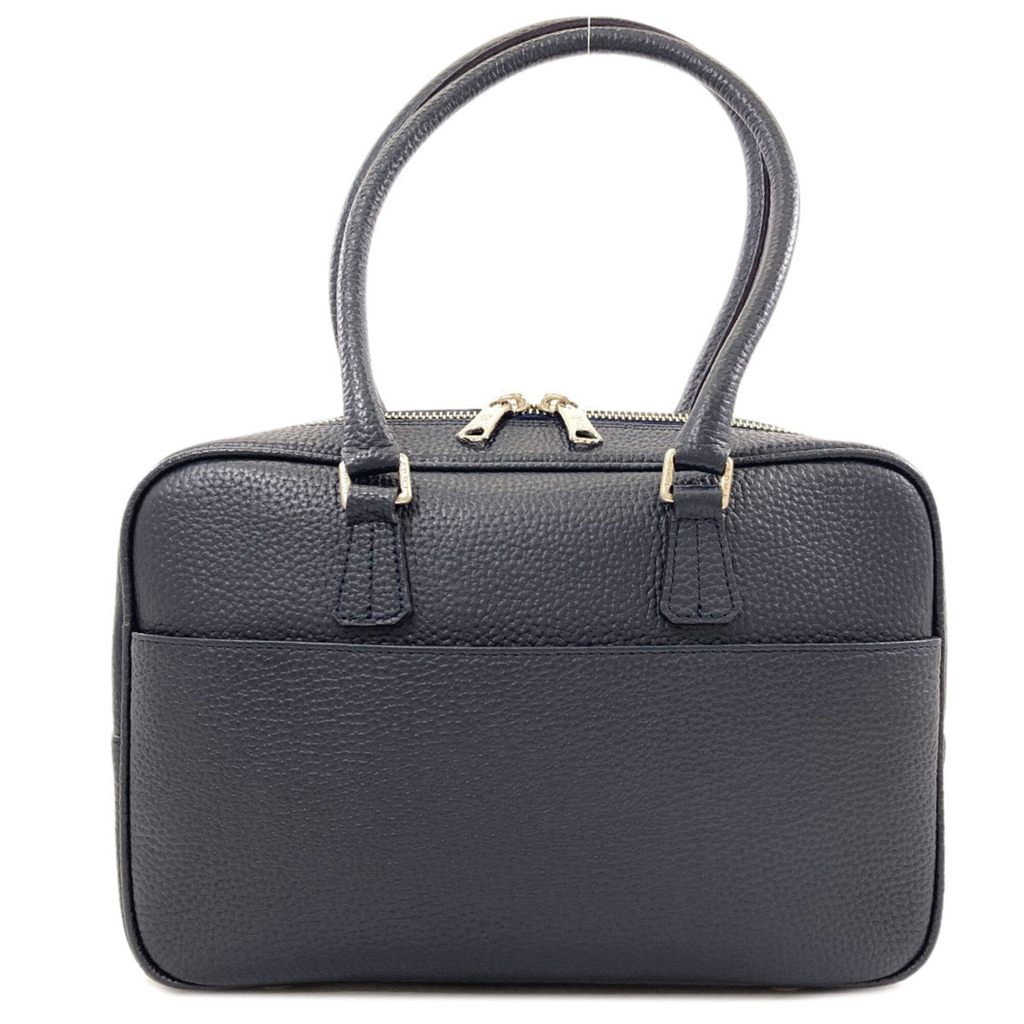 A.D.M.J Navy Leather Handbag (Pre-Owned)