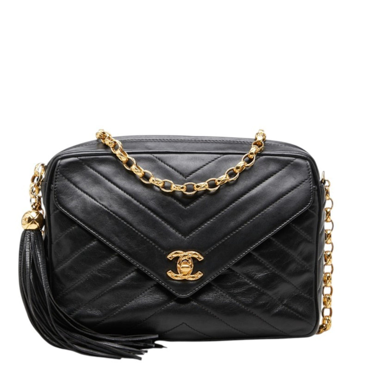 Chanel Black Leather Shoulder Bag (Pre-Owned)