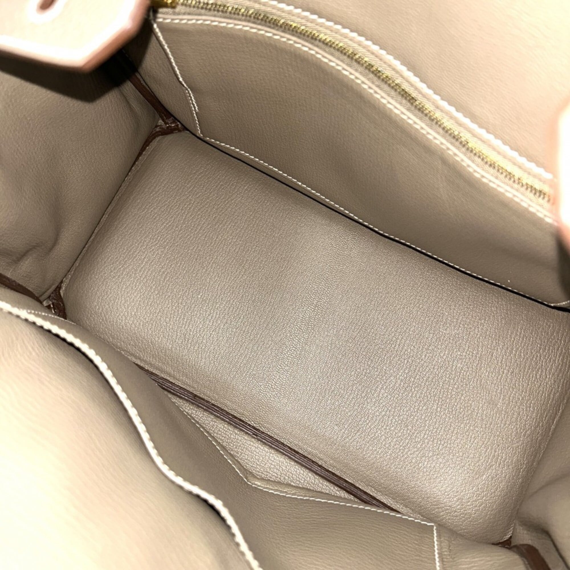 Hermes Etoupe Gray Togo Leather Handbag (Pre-Owned)