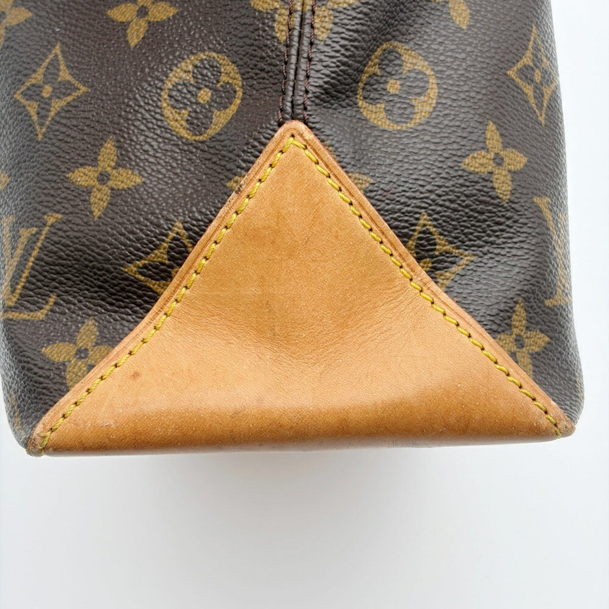 Louis Vuitton Brown Monogram Canvas Leather Shoulder Bag Tote Bag (Pre-Owned)