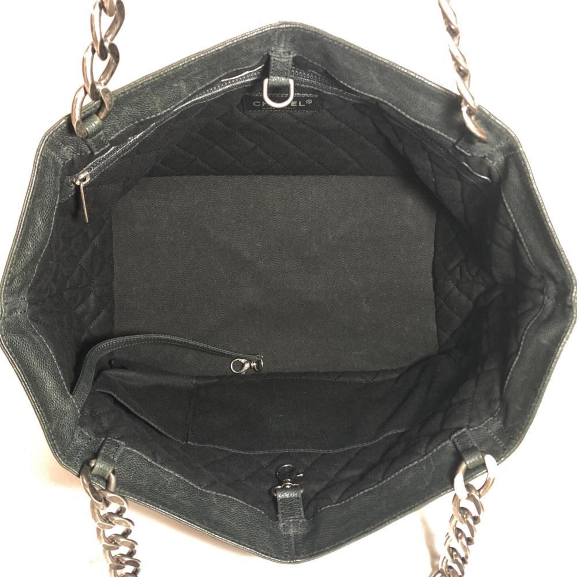 Chanel Black Grained Calfskin Tote Bag (Pre-Owned)