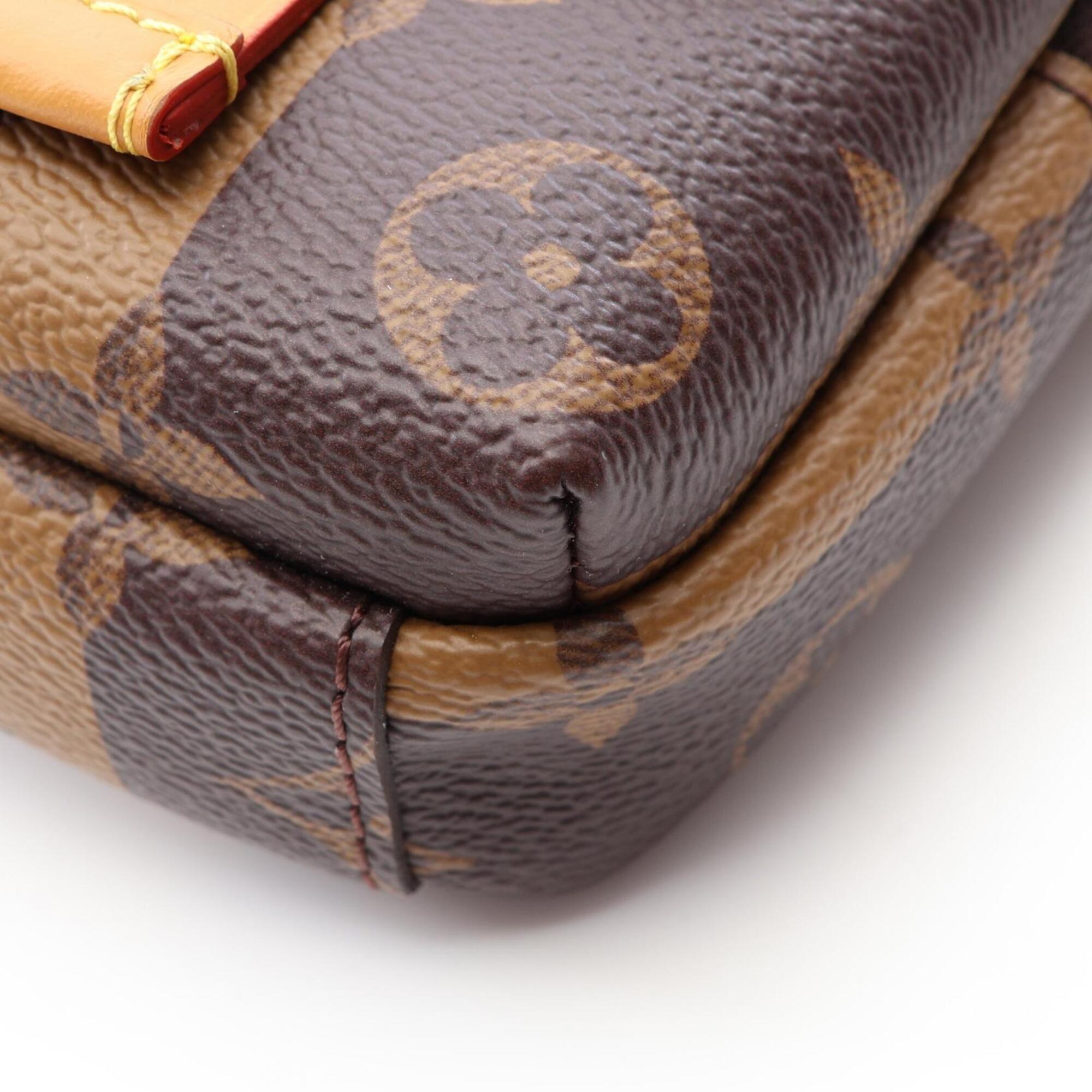 Louis Vuitton Brown Pvc Coated Canvas Leather Handbag Pouch Shoulder Bag (Pre-Owned)