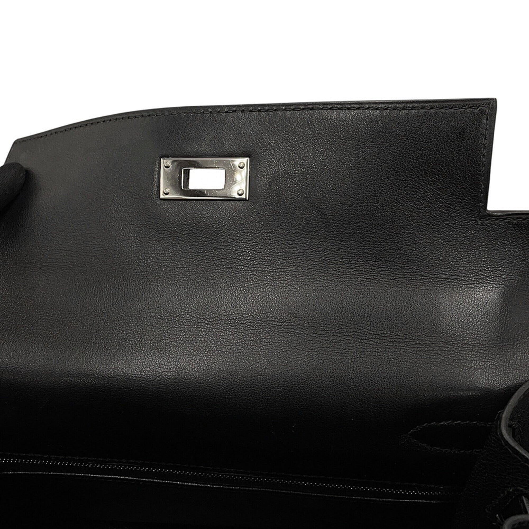 Hermes Black Green Orange Gulliver Leather Leather Handbag (Pre-Owned)