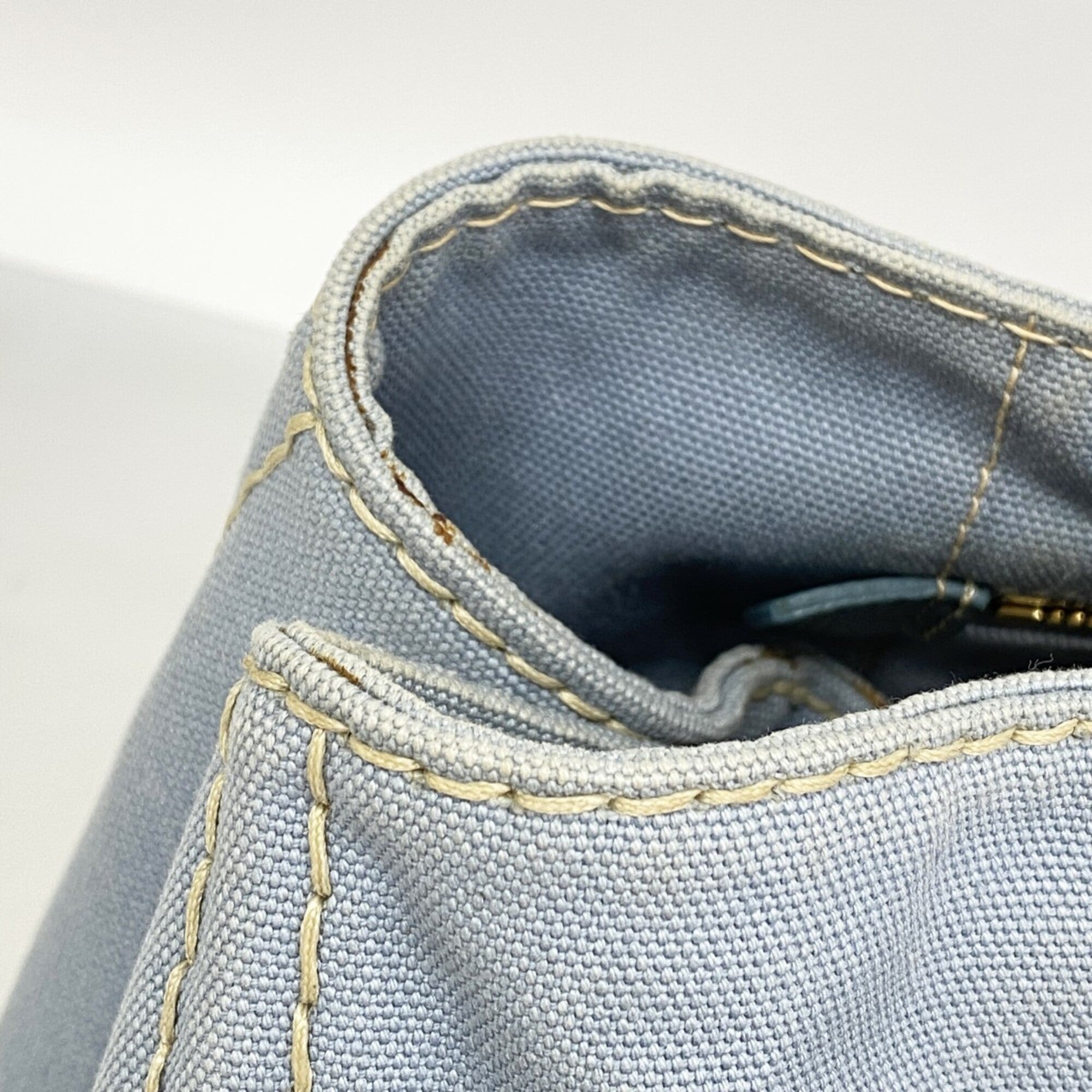 Prada Sky Blue Canvas Tote Bag (Pre-Owned)