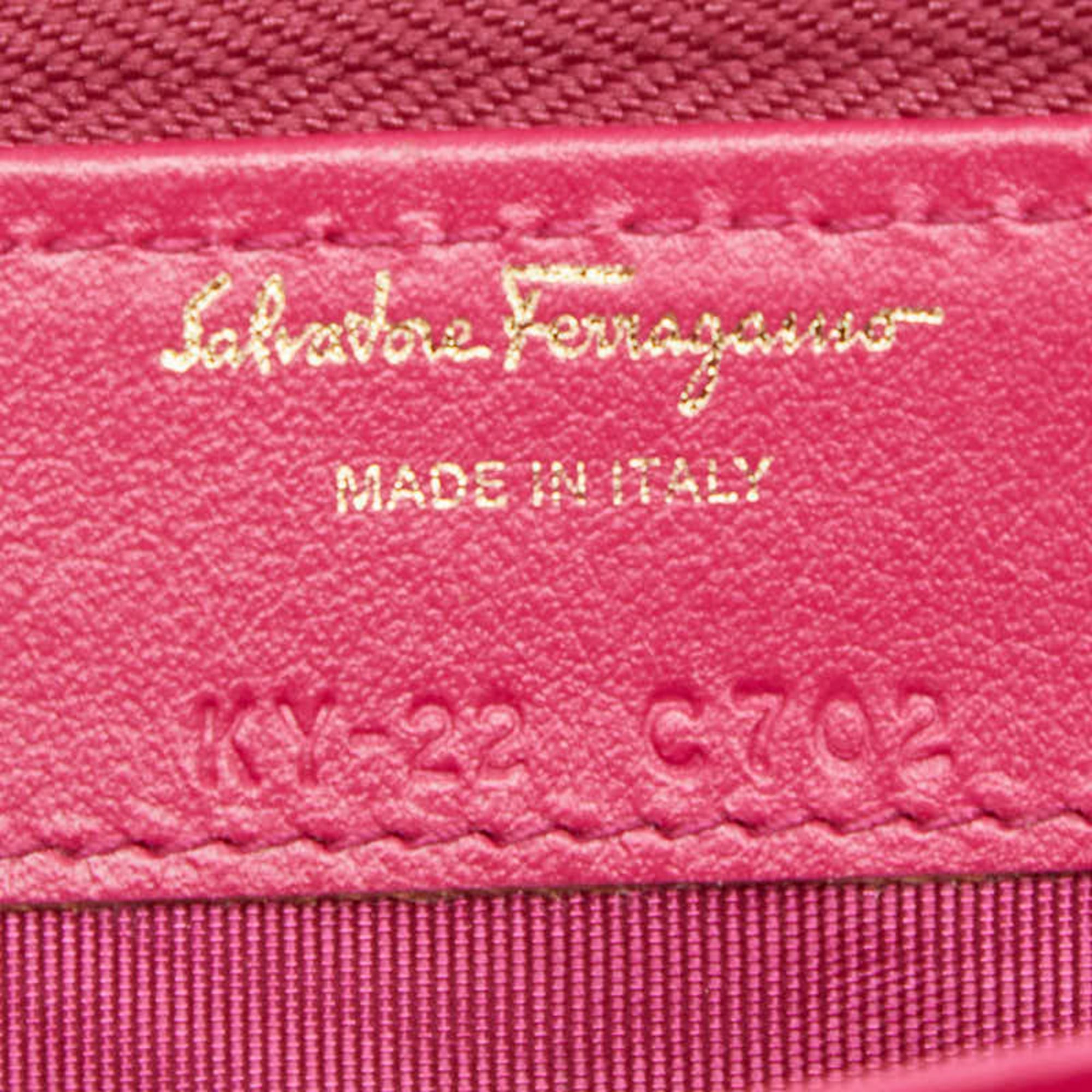 Salvatore Ferragamo Pink Leather Long Wallet (Bi-Fold) (Pre-Owned)