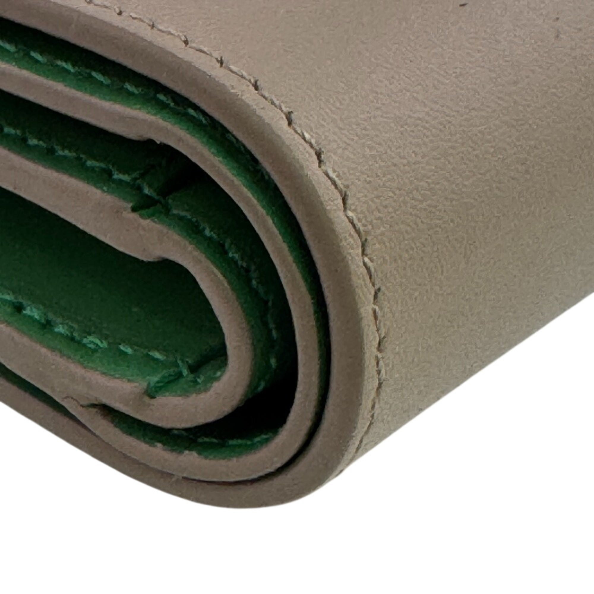 Loewe Beige Green Leather Wallet (Bi-Fold) (Pre-Owned)