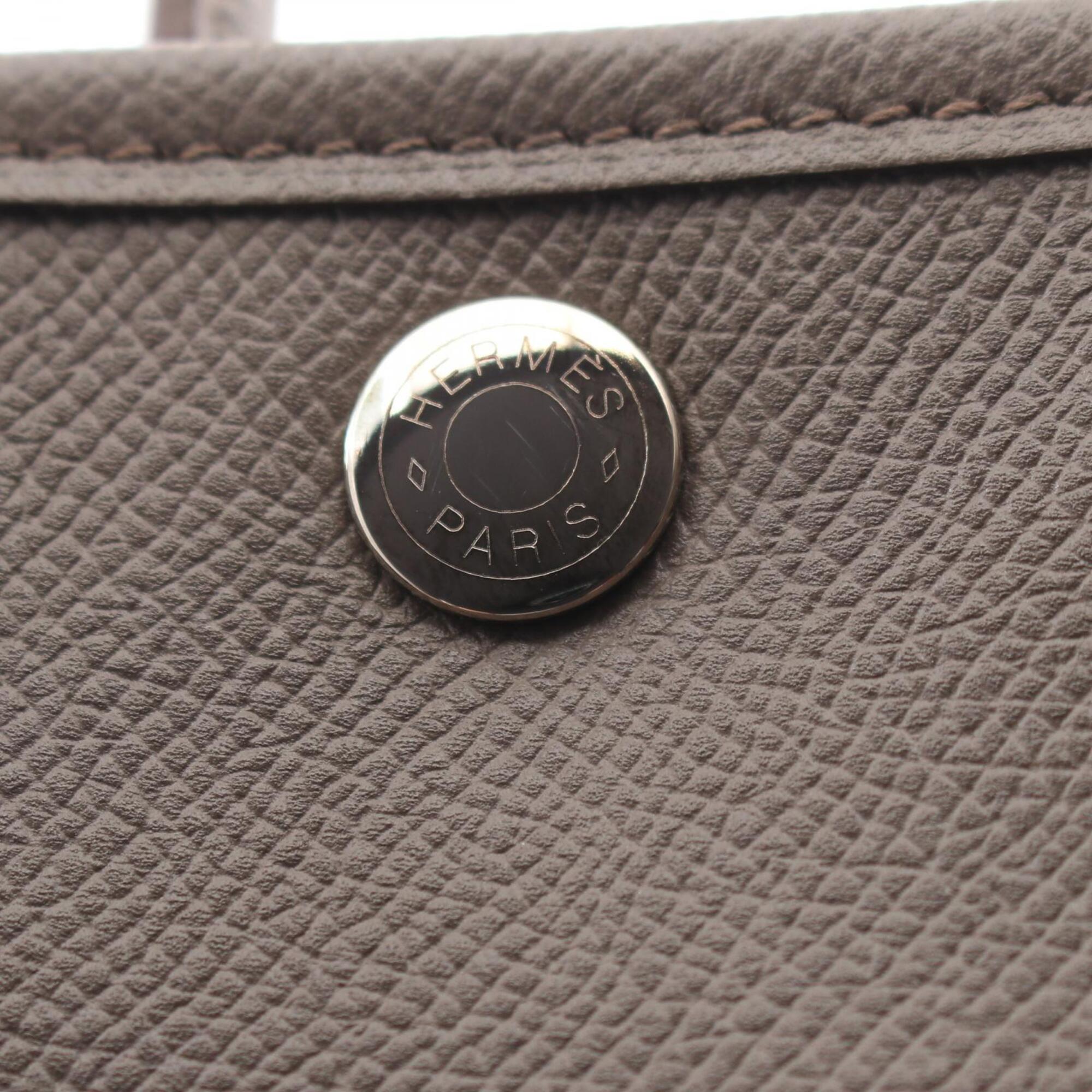 Hermes Garden Beige Epsom Leather Handbag Tote Bag (Pre-Owned)