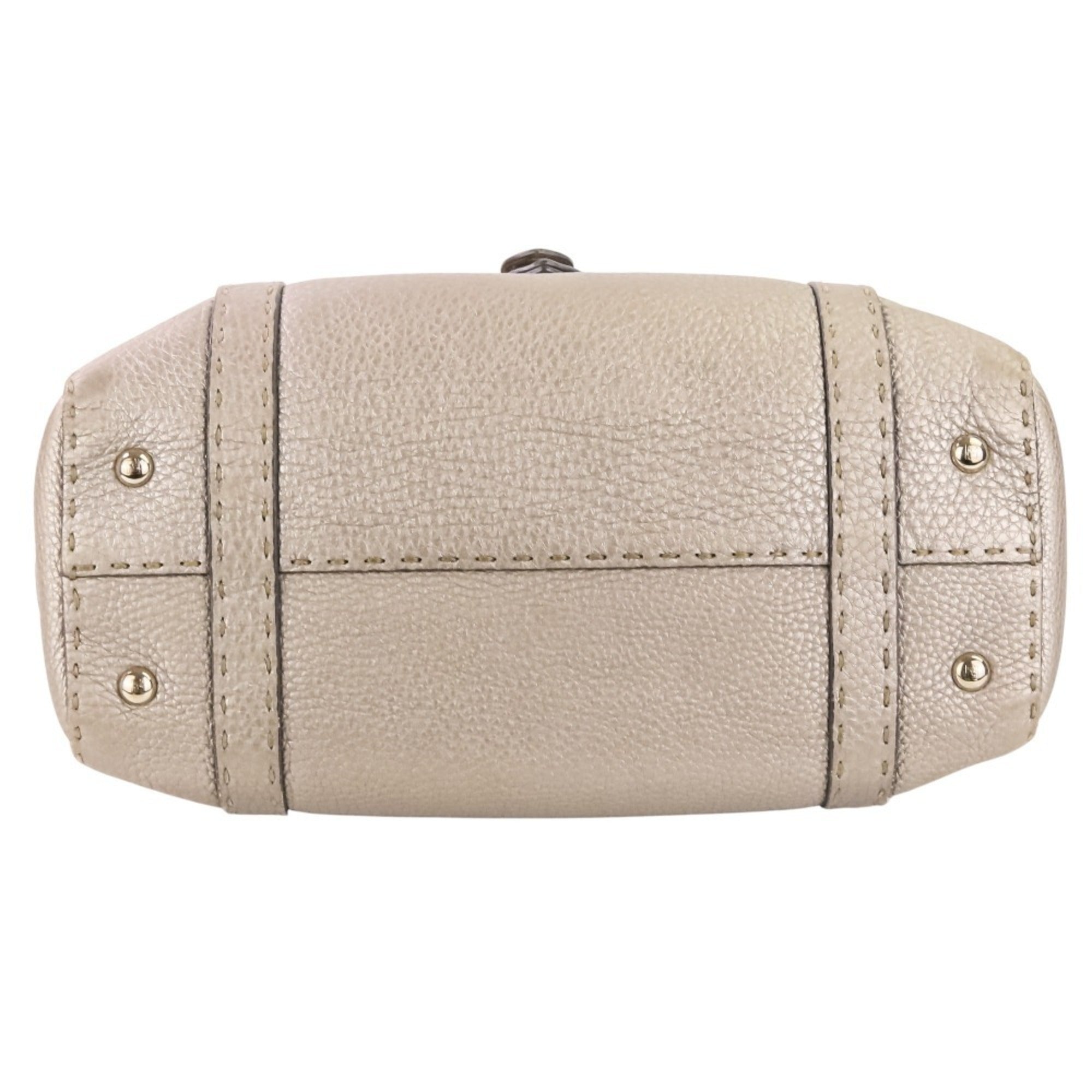 Fendi Metallic Gray Handbag Tote Bag (Pre-Owned)